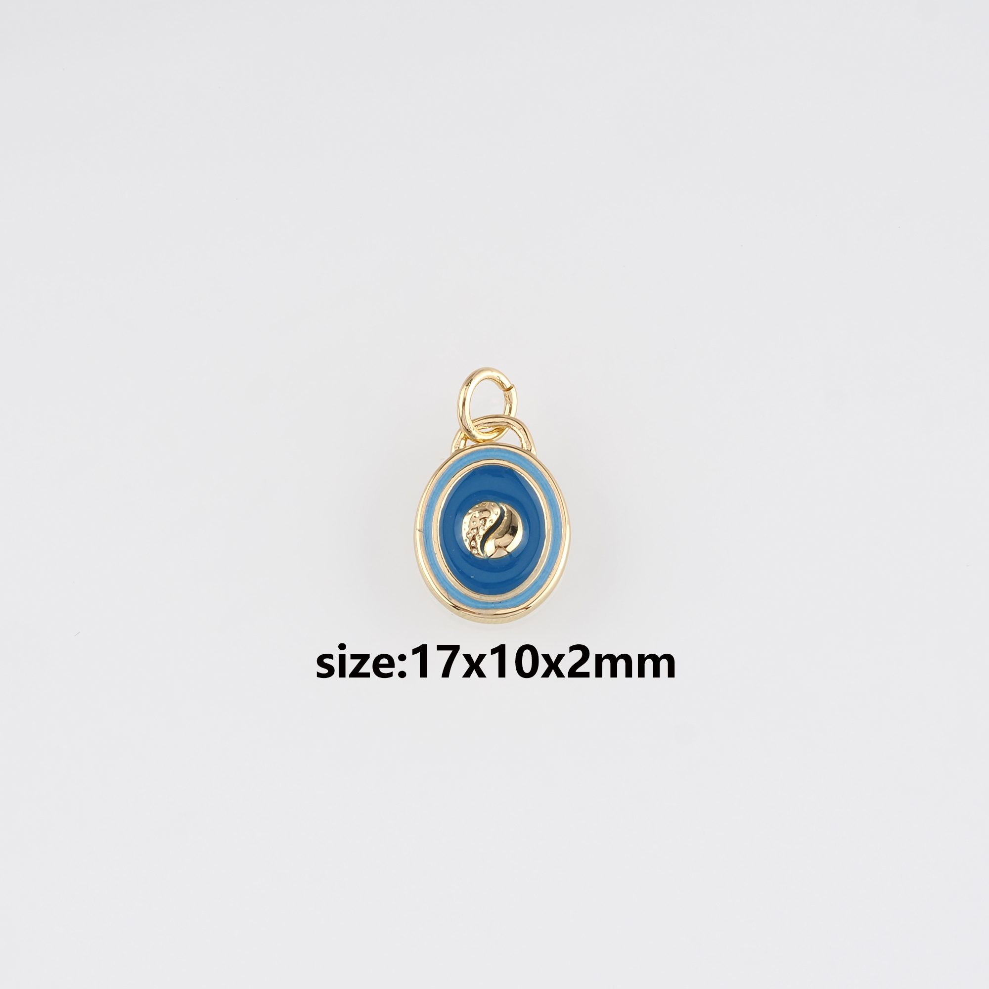 18K Gold Filled Yin Yang Pendant,Enamel Gossip Charm Earrings Necklace for DIY Jewelry Making Supply