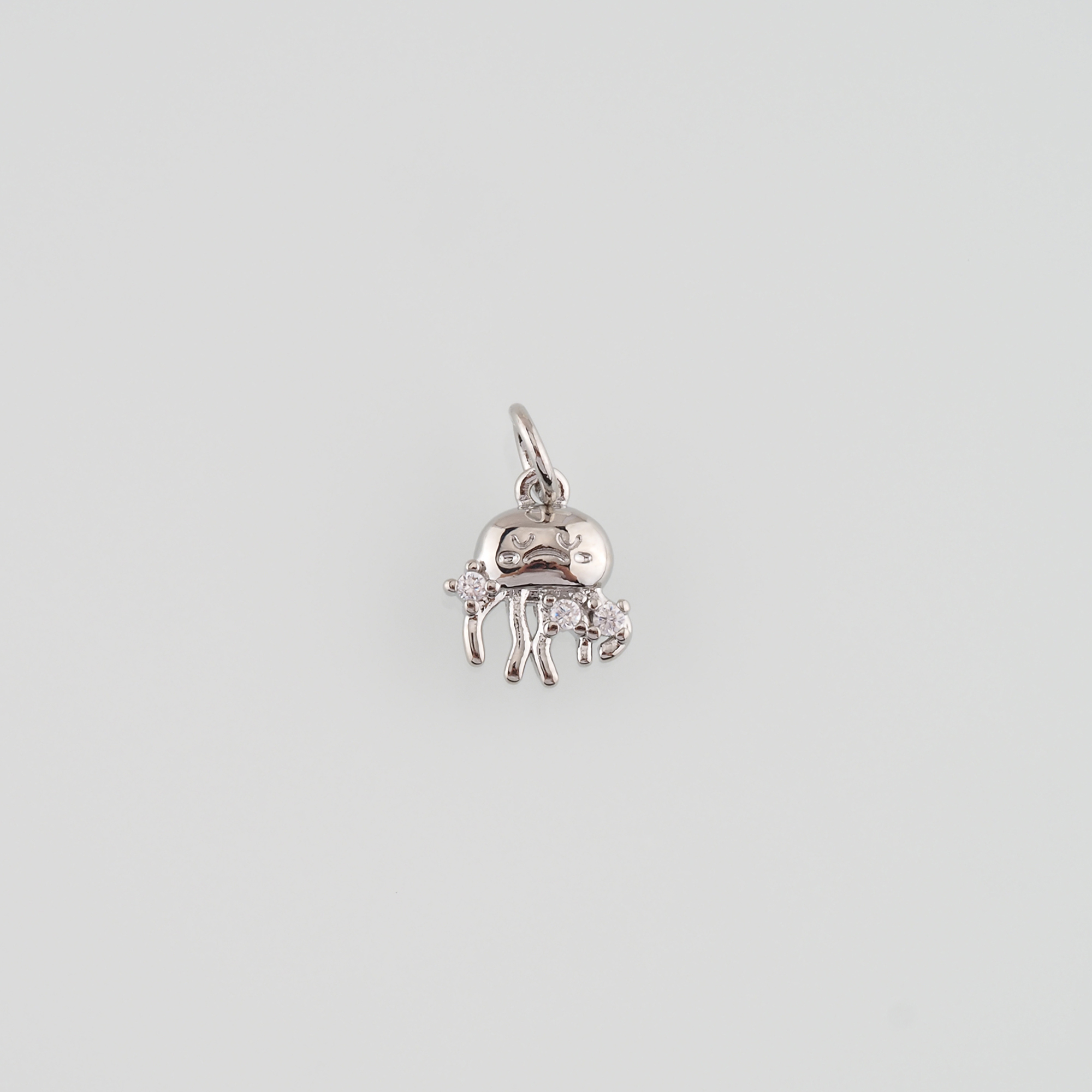 18K Gold Filled Jellyfish Pendant,CZ Jellyfish Charm Earrings Necklace for DIY Jewelry Making Supply