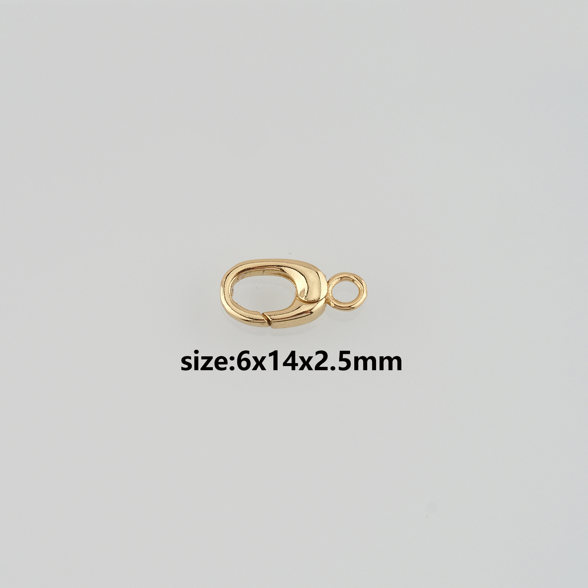 18K Gold Filled Oval Spring Clasp,Push Gate Buckle Bracelet Necklace for DIY Jewelry Finding Necklace Bracelet