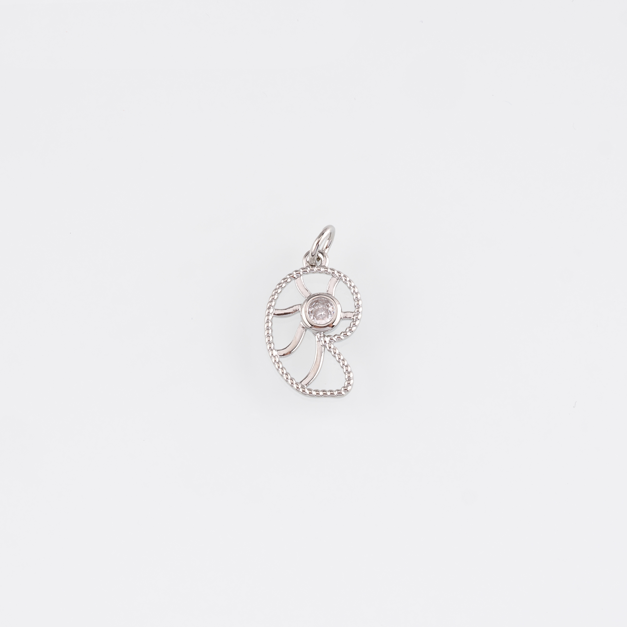 18K Gold Filled Conch Shell Pendant,CZ Micro Pave Ocean Shell Charm Earrings Necklace for DIY Jewelry Making Supply