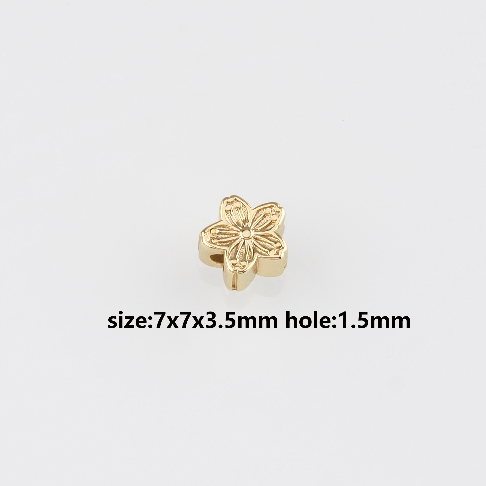 18K Gold Filled Flower Spacer Beads,Dainty Flower Bead for Bracelet Jewelry Necklace Making Supply