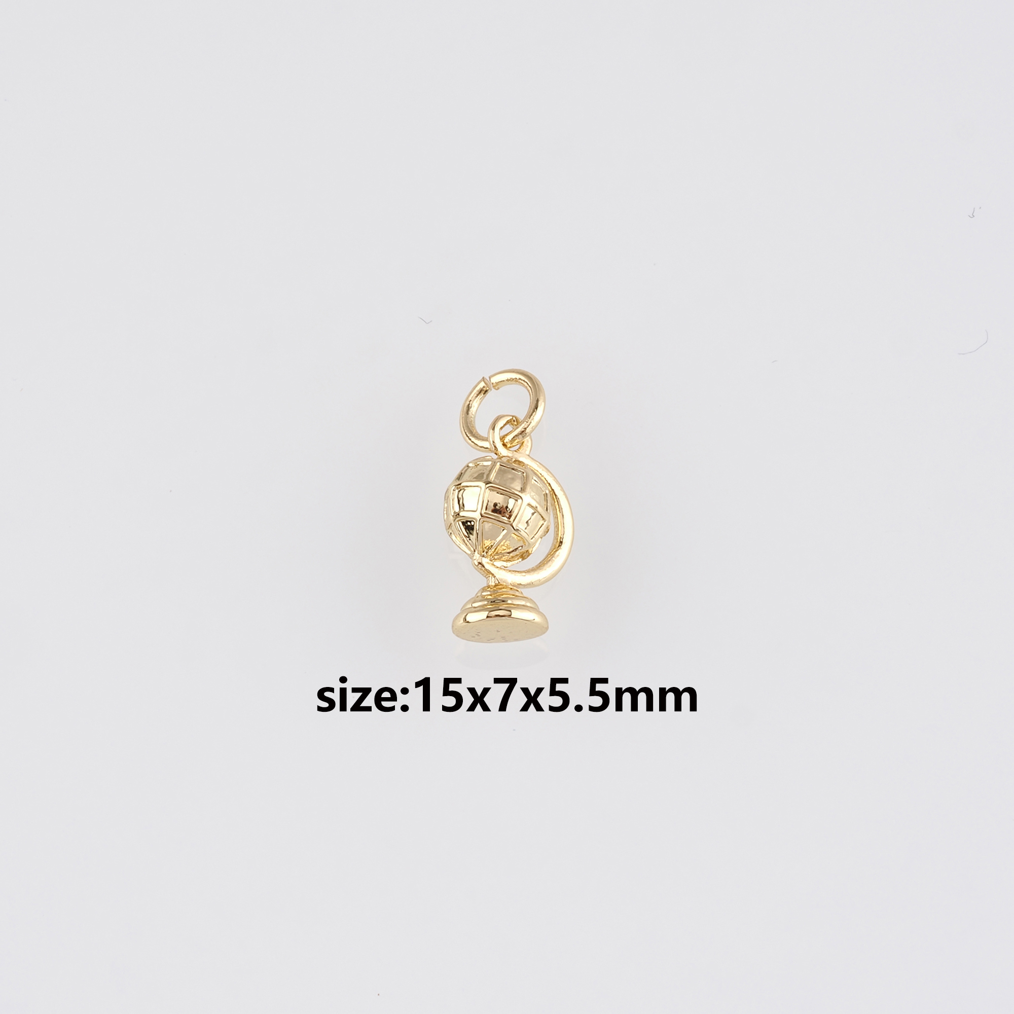 18K Gold Filled Globe Pendant,Dainty Globe Charm Earrings Necklace for DIY Jewelry Making Supply