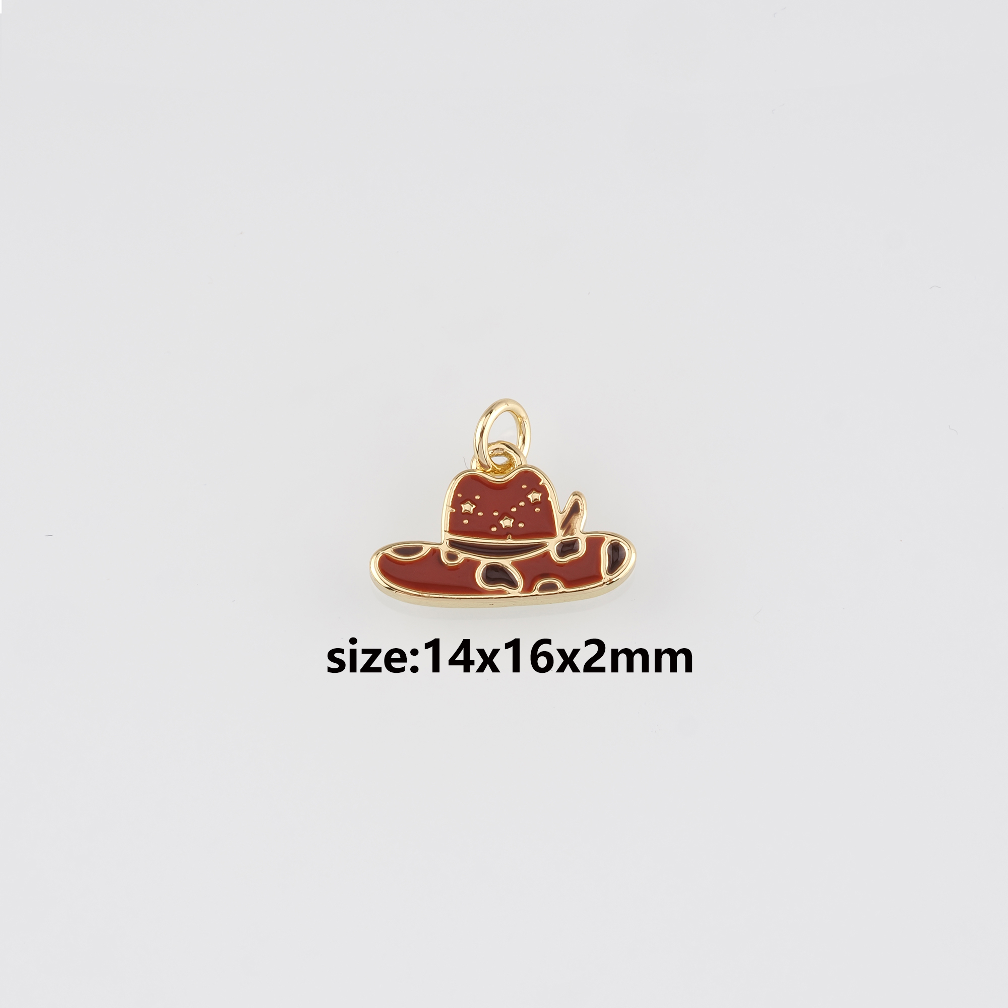 18K Gold Filled Cowboy Hat Pendant,Hat Charm,Enamel Cowboy Hat Earrings Necklace for DIY Jewelry Making Supply
