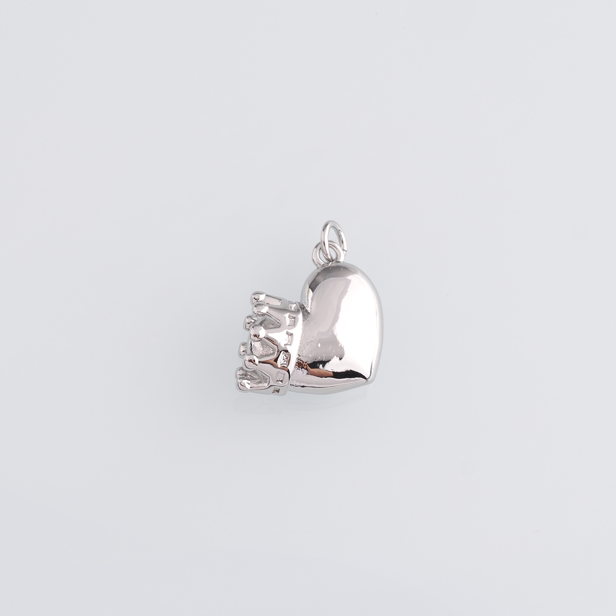 18K Gold Filled Heart Pendant,Heart Crown Charm Earrings Necklace for DIY Jewelry Making Supply