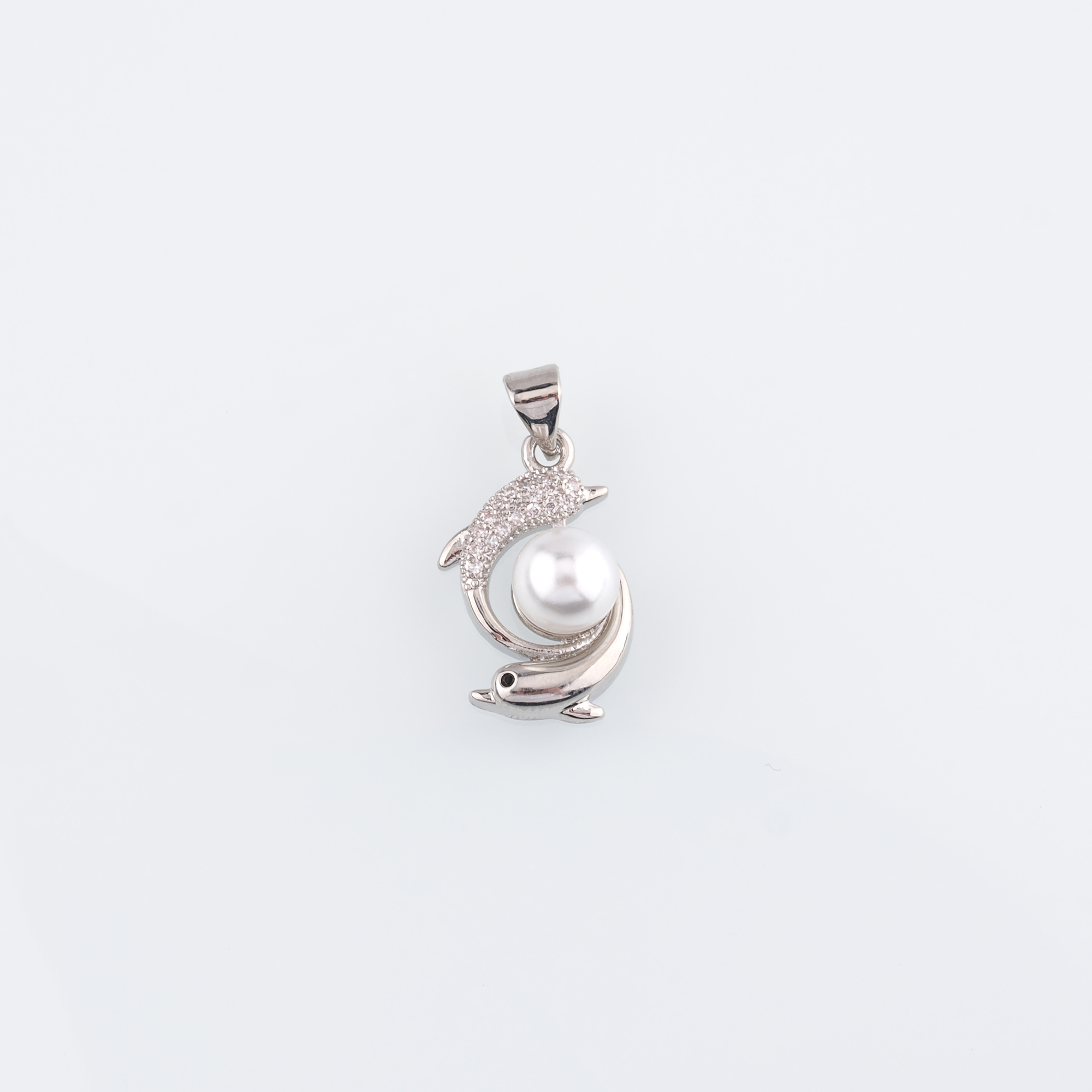 18K Gold Filled Dolphin Pendant,CZ Micro Pave Dolphin Charms Earrings Necklace for DIY Jewelry Making Supply