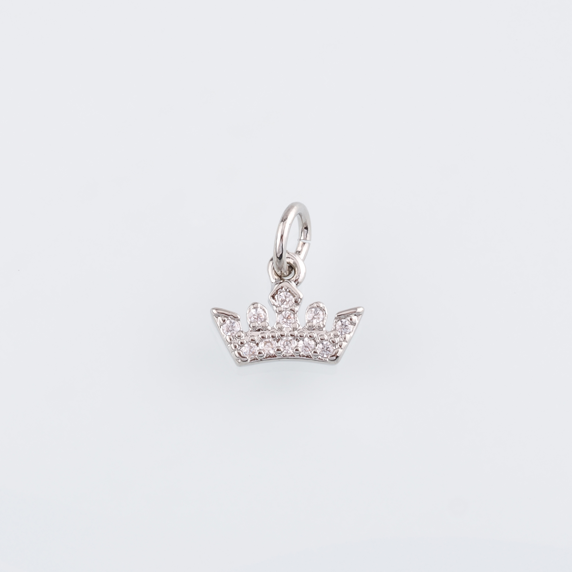 18K Gold Filled Crown Pendant,CZ Micro Pave Crown Charm Earrings Necklace for DIY Jewelry Making Supply