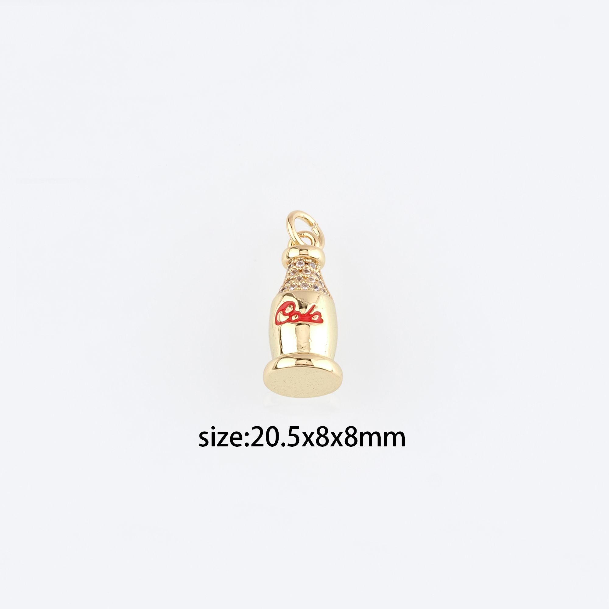 18K Gold Filled Wine Bottle Pendant,Enamel Wine Bottle Charm Earrings Necklace for DIY Jewelry Making Supply