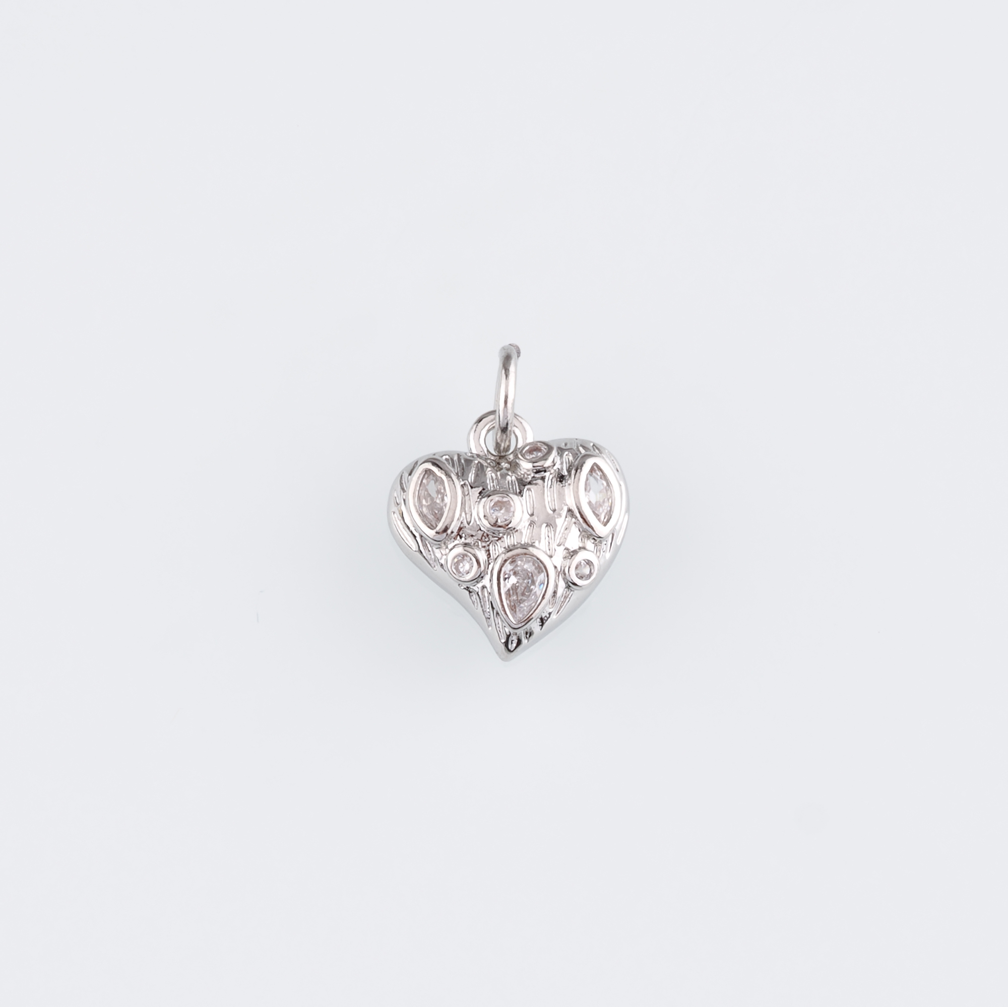 18K Gold Filled Heart Pendant,CZ Micro Pave Heart Charm Earrings Necklace for DIY Jewelry Making Supply