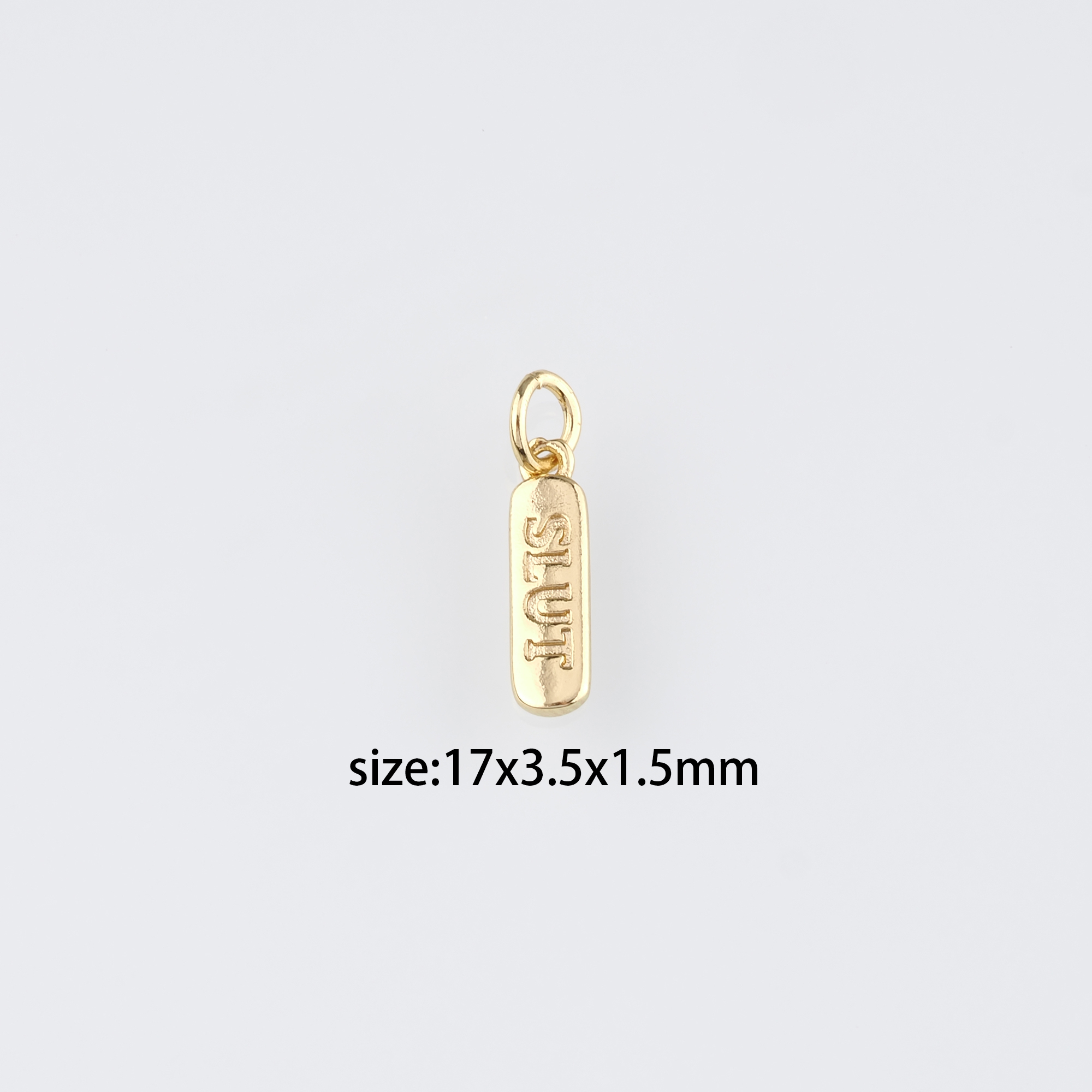 18K Gold Filled Slut Pendant,Letter Slut Charm Earrings Necklace for DIY Jewelry Making Supply