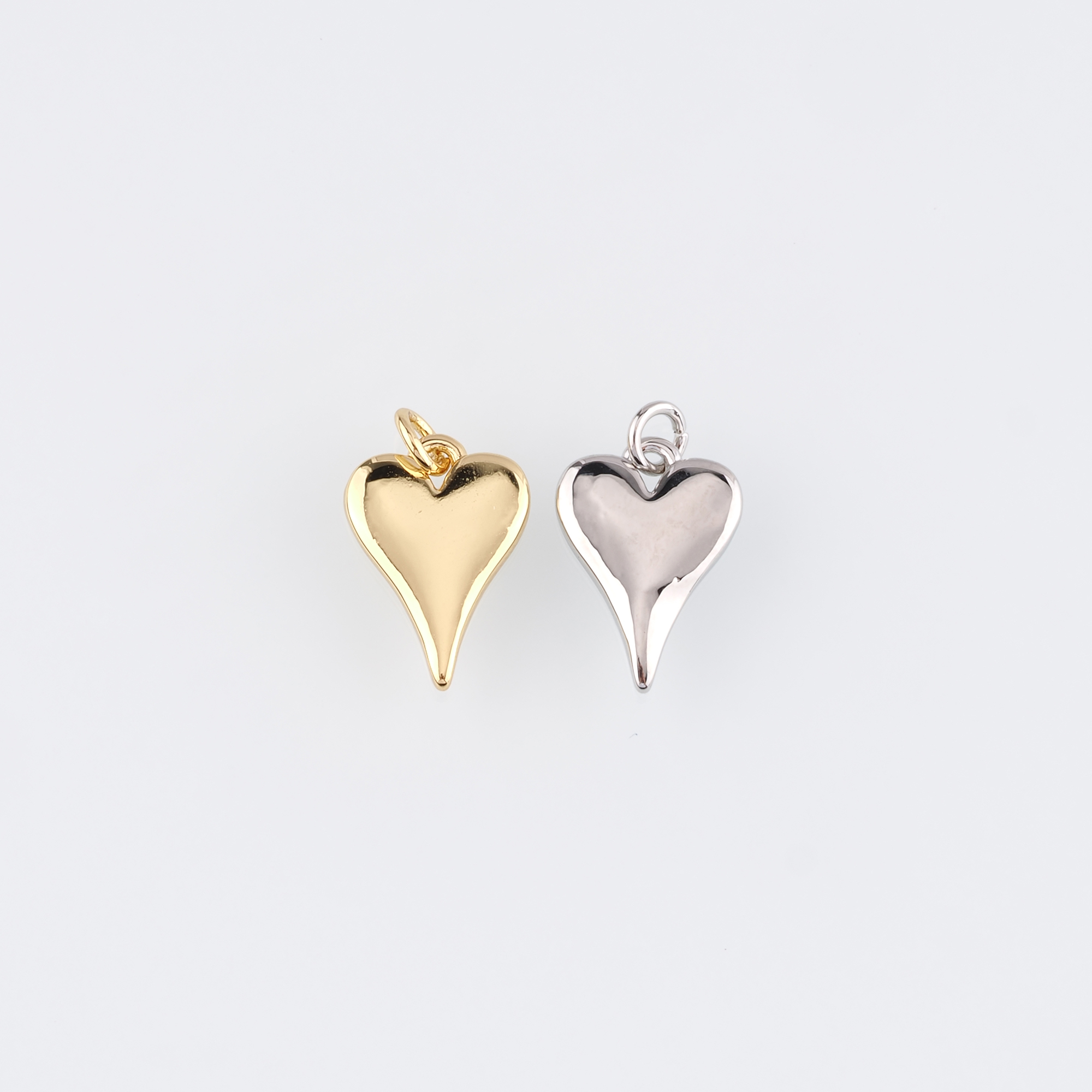18K Gold Filled Heart Pendant,Heart Charm Earrings Necklace for DIY Jewelry Making Supply