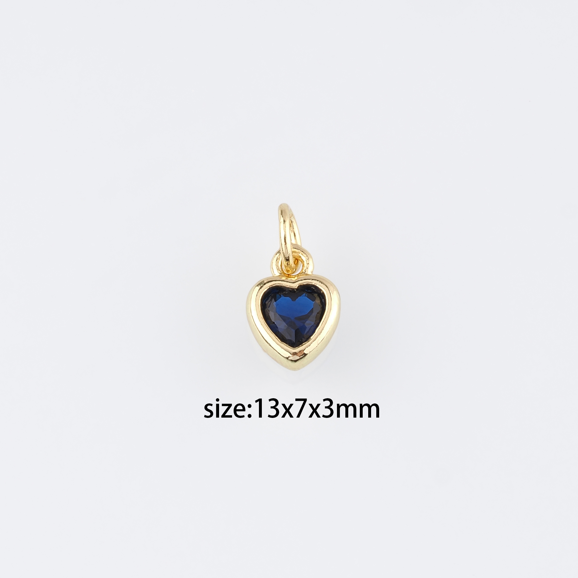 18K Gold Filled Heart Pendant,CZ Micro Pave Heart Charm Earrings Necklace for DIY Jewelry Making Supply