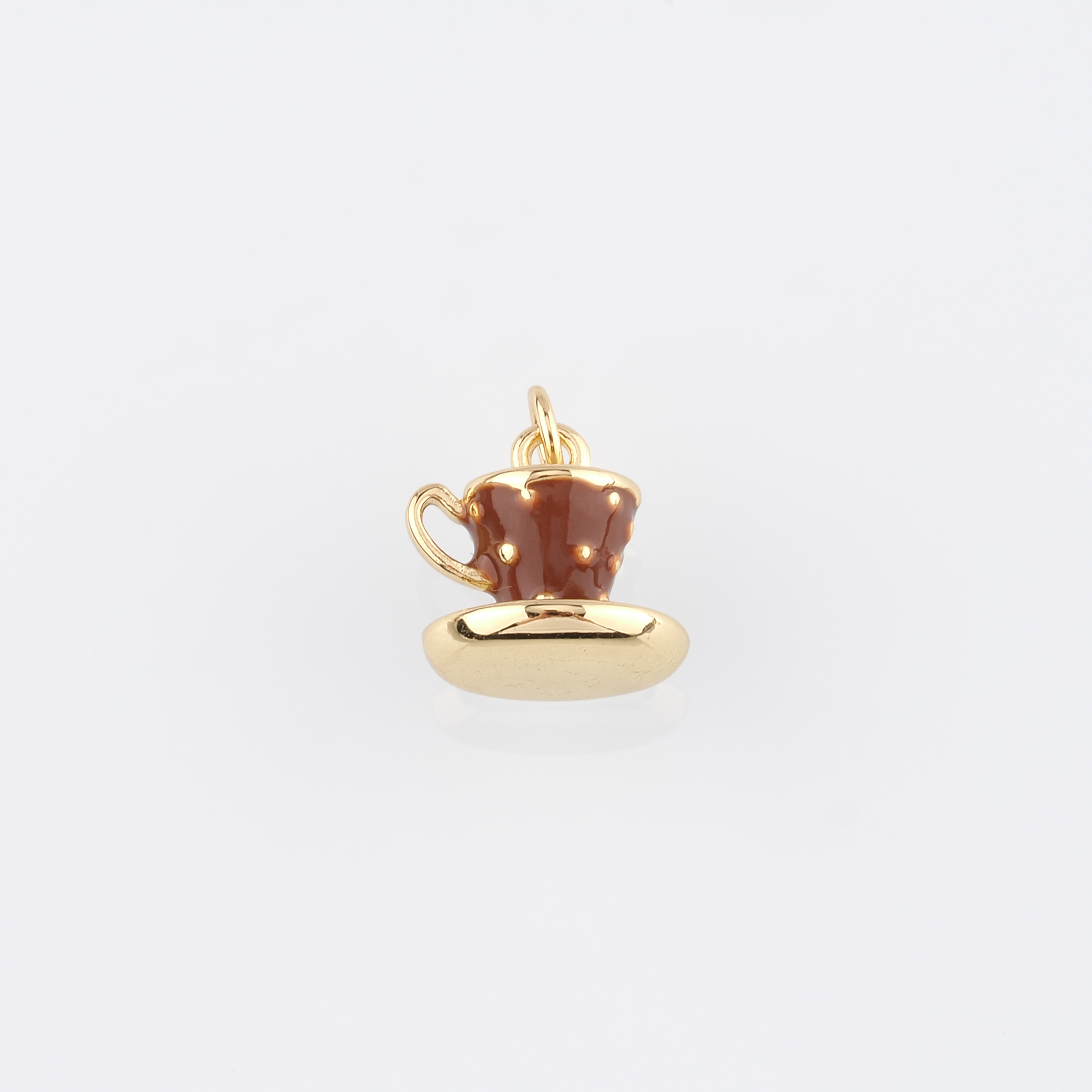 18K Gold Filled Coffee Cup Pendant,Enamel Coffee Cup Charm Earrings Necklace for DIY Jewelry Making Supply