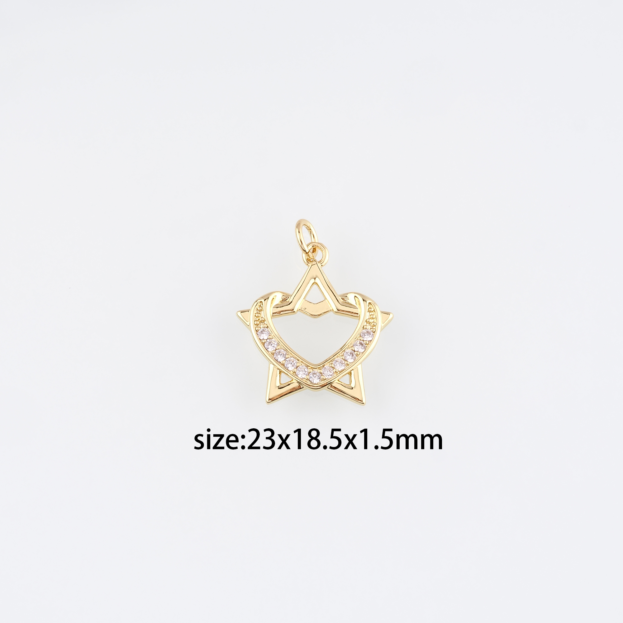 18K Gold Filled Star Pendant,Celestial Charm,CZ Micro Pave Star Earrings Necklace for DIY Jewelry Making Supply