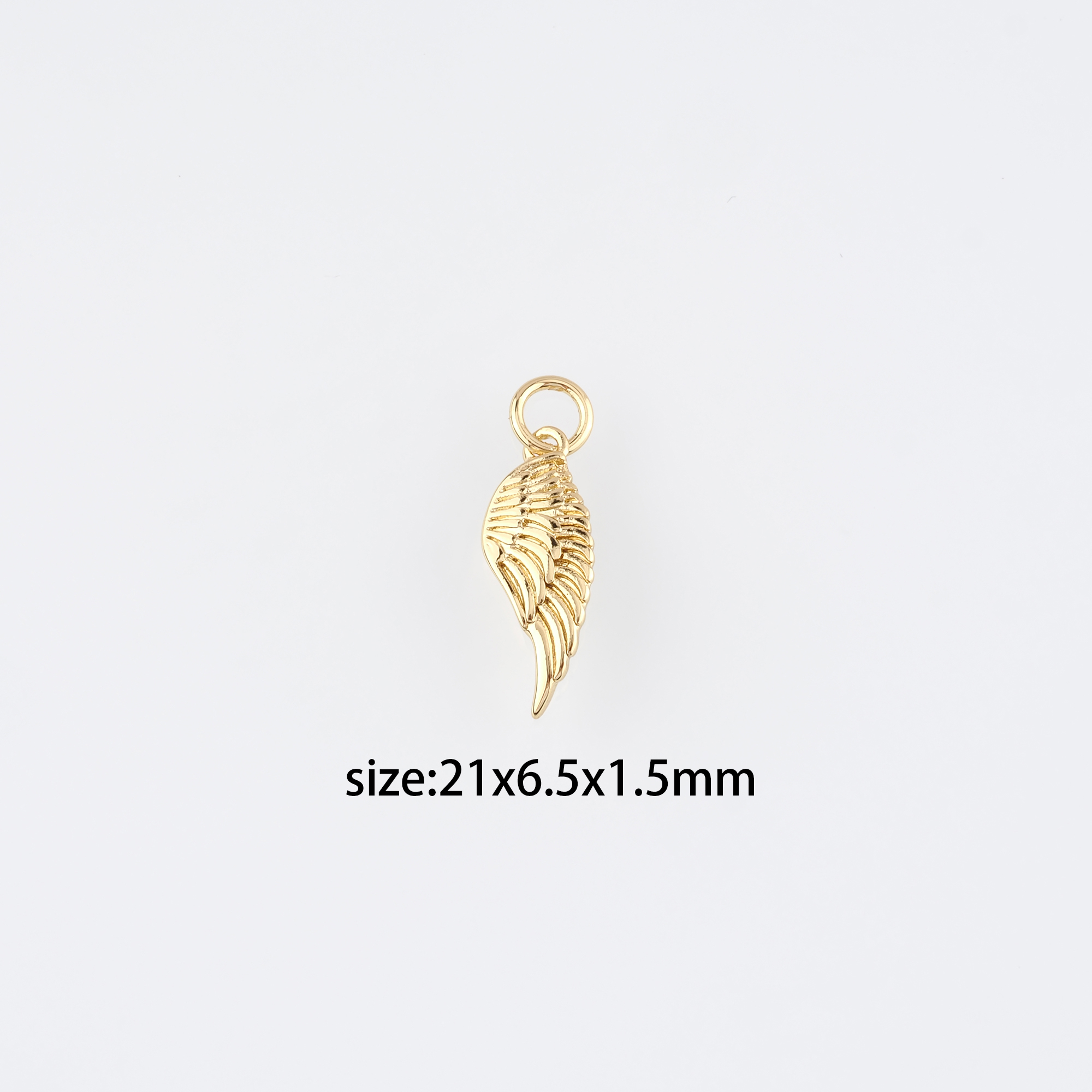 18K Gold Filled Wing Pendant,Dainty Wings Earrings Necklace for DIY Jewelry Making Supply