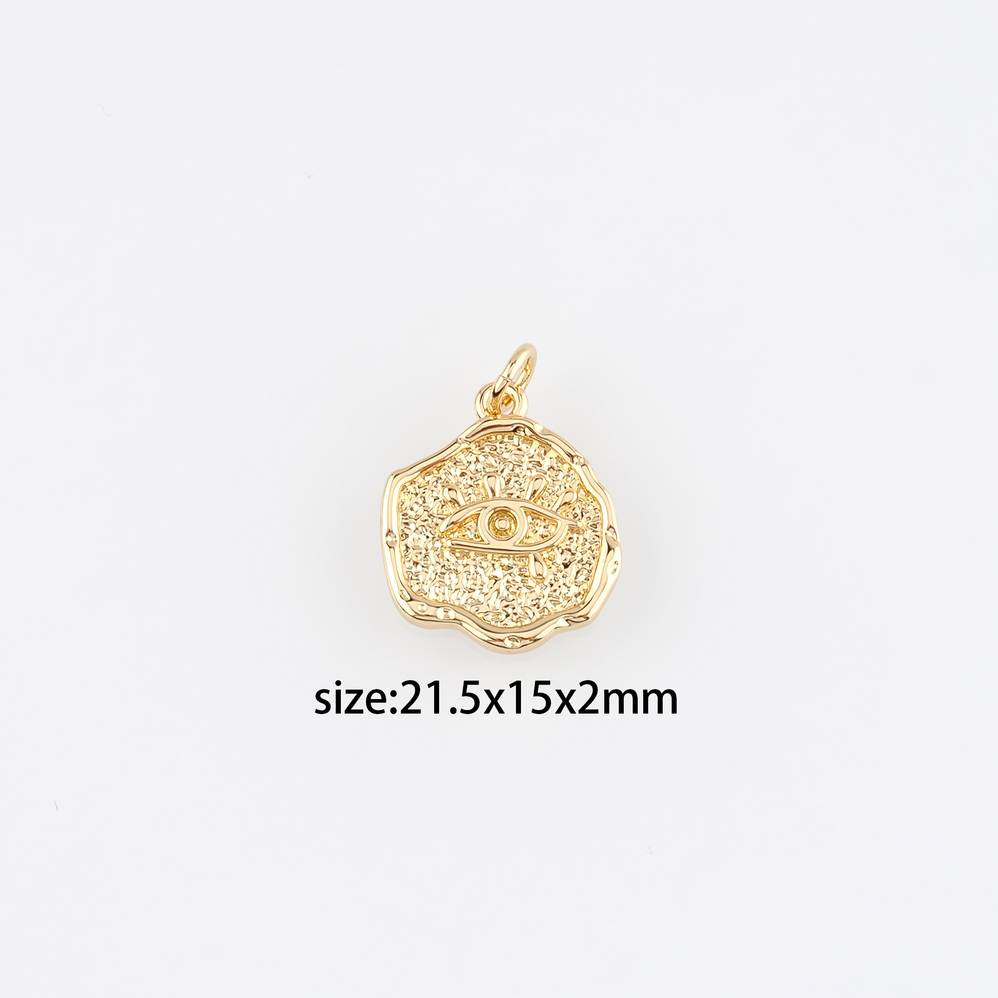 18K Gold Filled Evil Eye Pendant,Evil Eye Charm Earrings Necklace for DIY Jewelry Making Supply