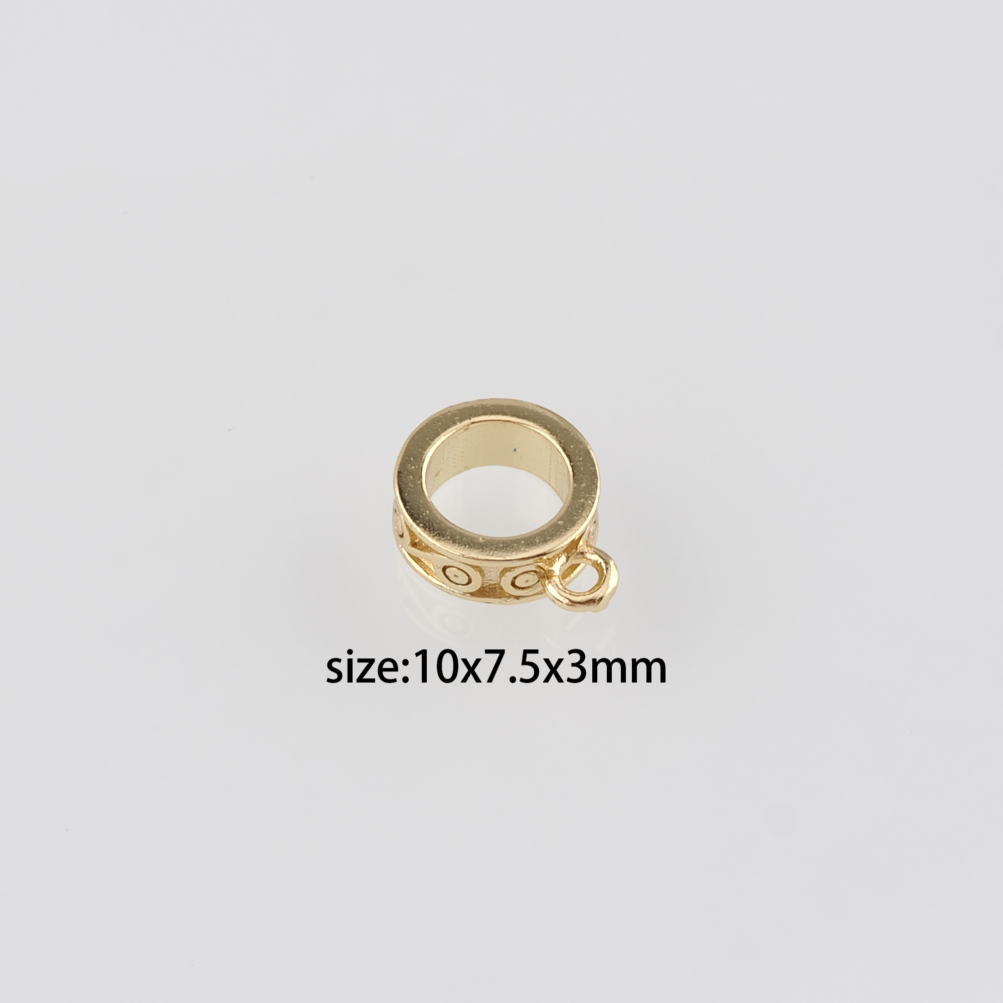 18K Gold Filled Round Pendant Clasp,Bail Connector for DIY Jewelry Necklace Bracelet