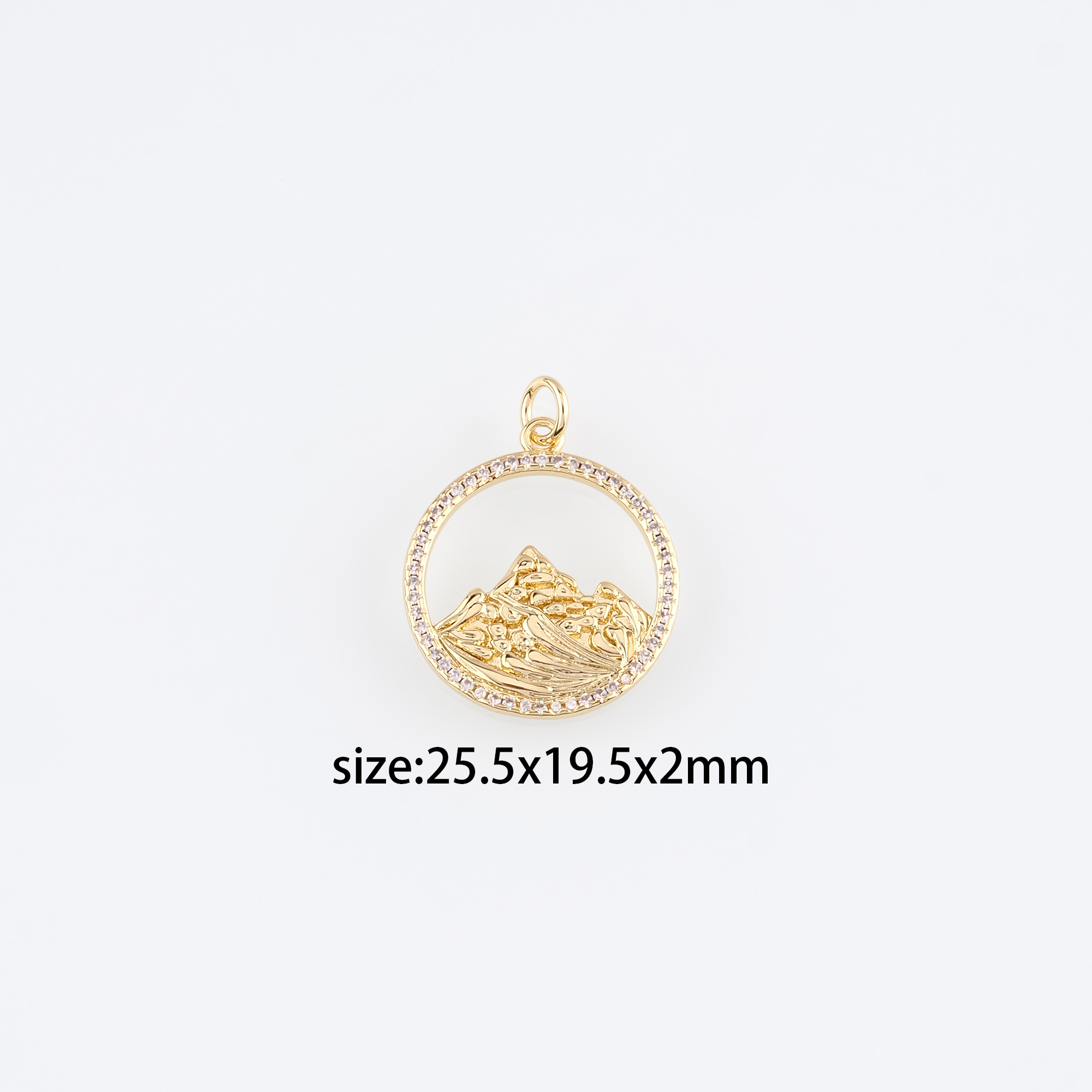 18K Gold Filled Mountain Pendant,Dainty Mountain Charm Earrings Necklace for DIY Jewelry Making Supply