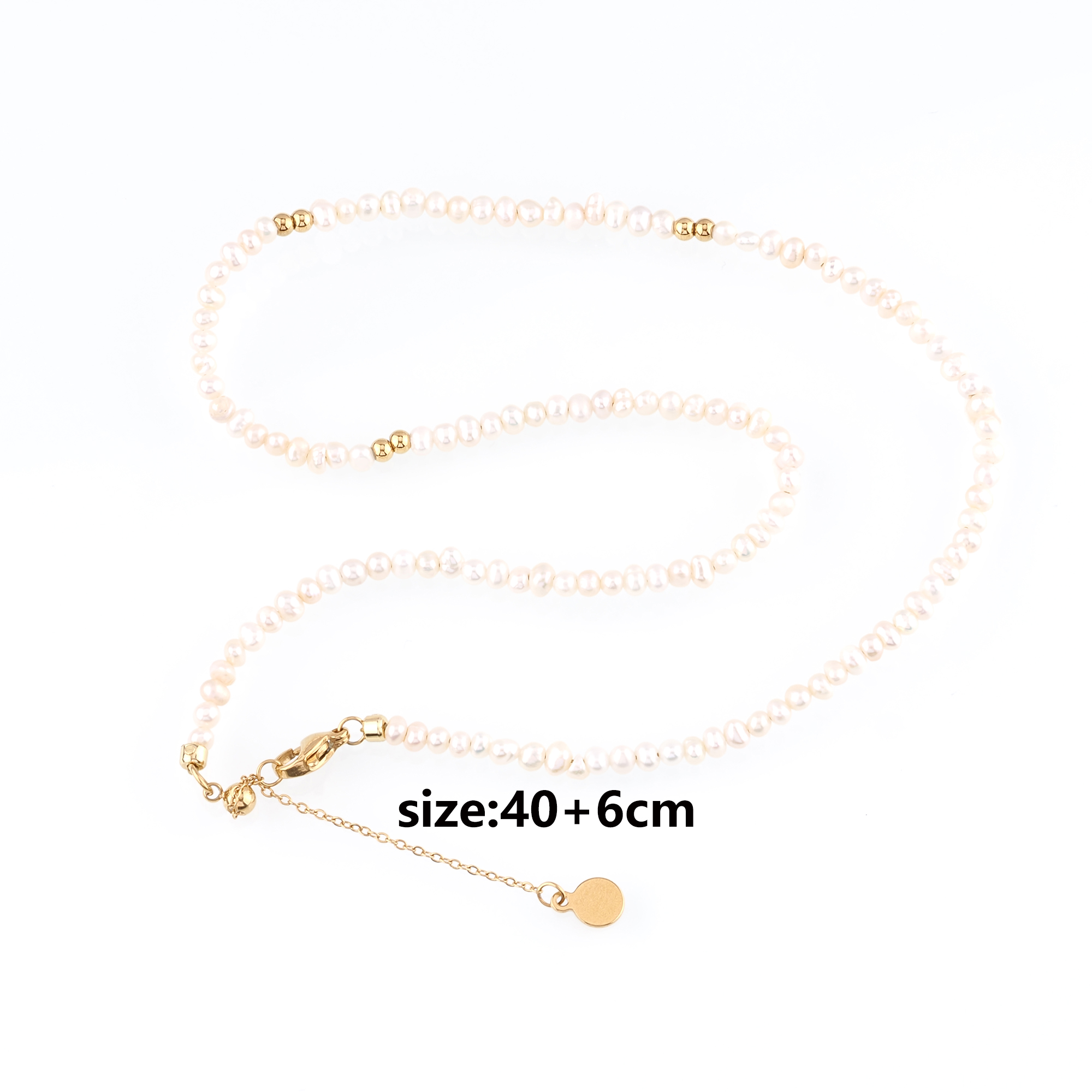 18K Gold Filled Pearl Chain Necklace,Gold Bead Link Chain Necklace,Beaded Link Chain,Minimalist Necklace,Adjustable Necklace