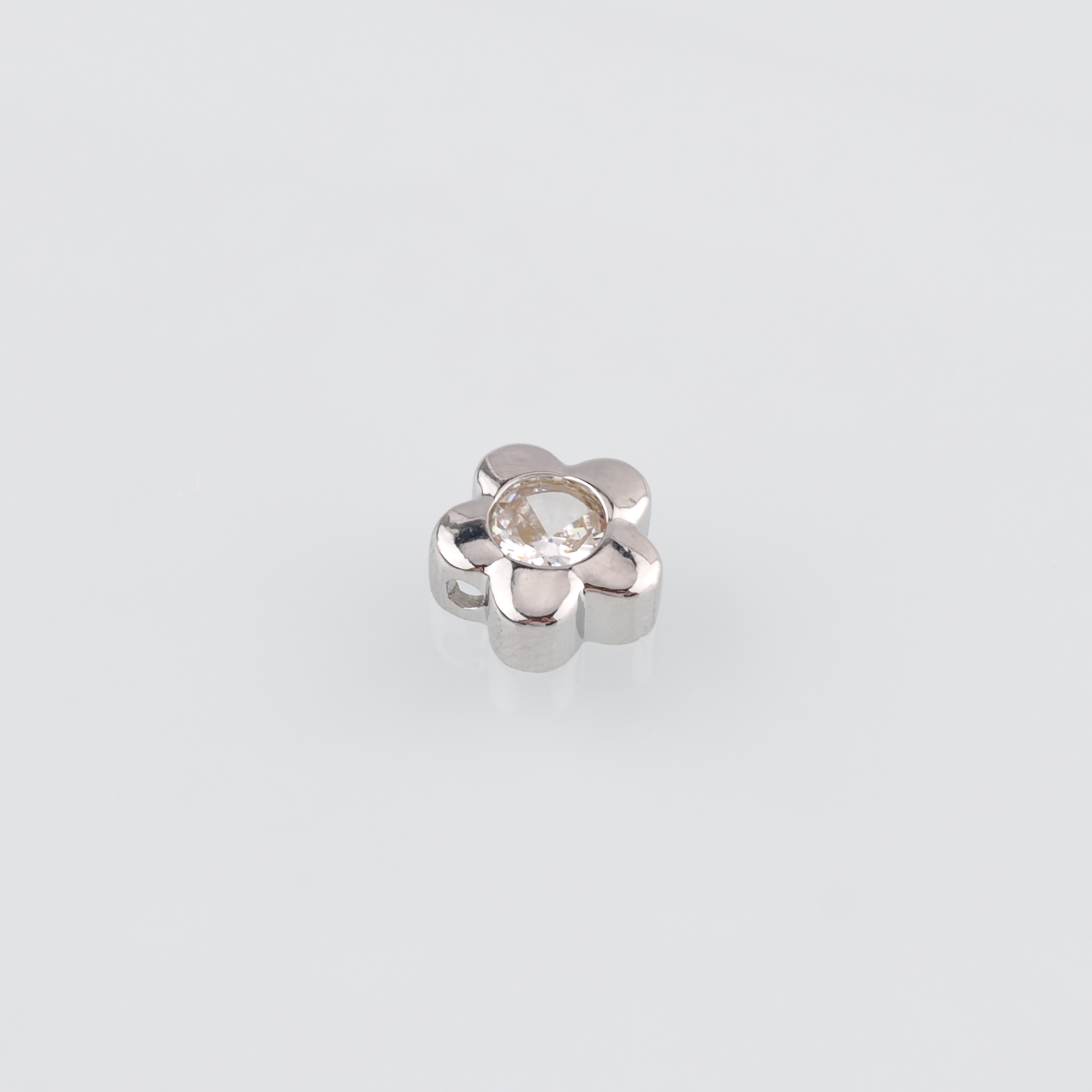 18K Gold Filled Flower Spacer Beads,CZ Micro Pave Flower Bead for Bracelet Jewelry Necklace Making Supply