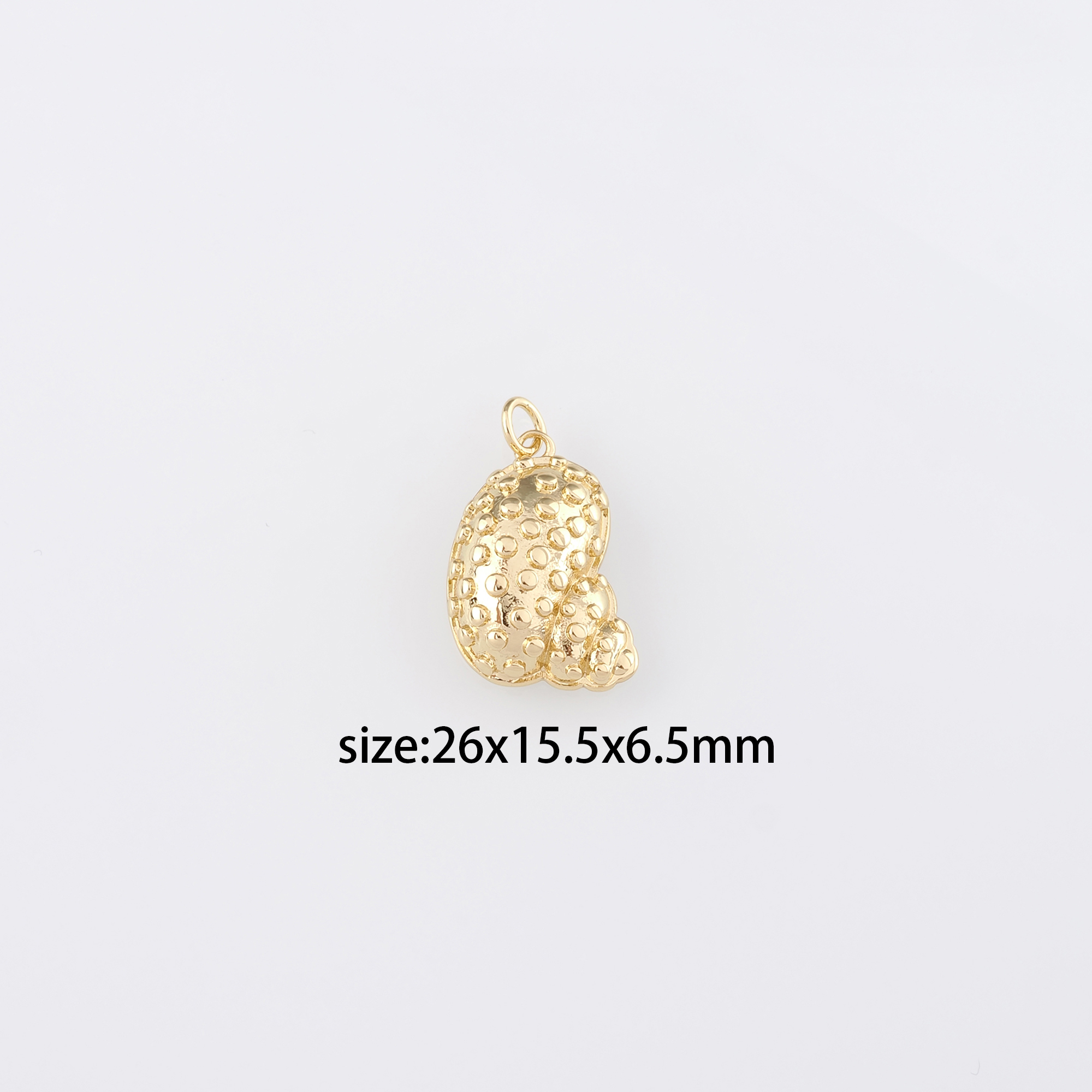 18K Gold Filled Conch Shell Pendant,Ocean Shell Charm Earrings Necklace for DIY Jewelry Making Supply