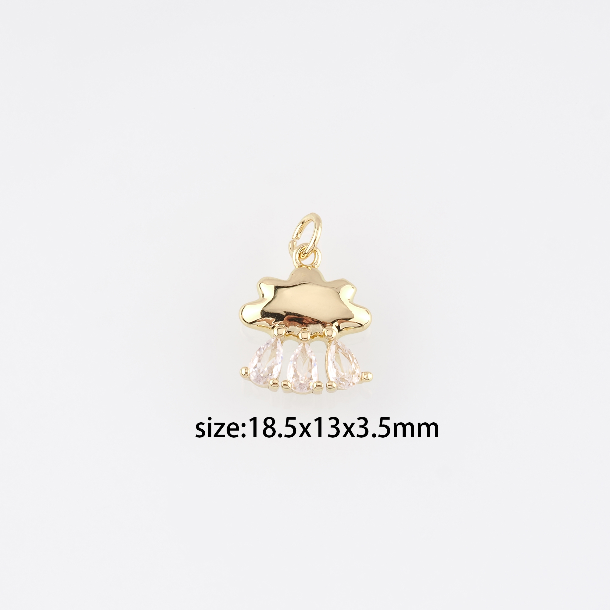 18K Gold Filled Cloud Pendant,CZ Micro Pave Cloud Charm Earrings Necklace for DIY Jewelry Making Supply