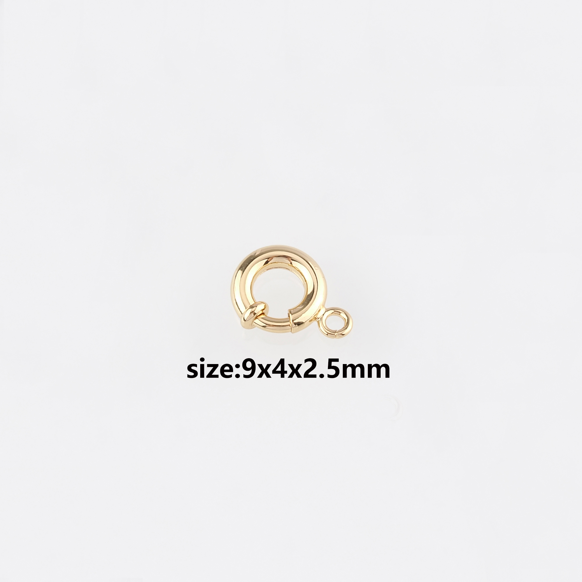 18K Gold Filled Round Spring Clasp,Push Gate Buckle Bracelet Necklace for DIY Jewelry Finding Necklace Bracelet