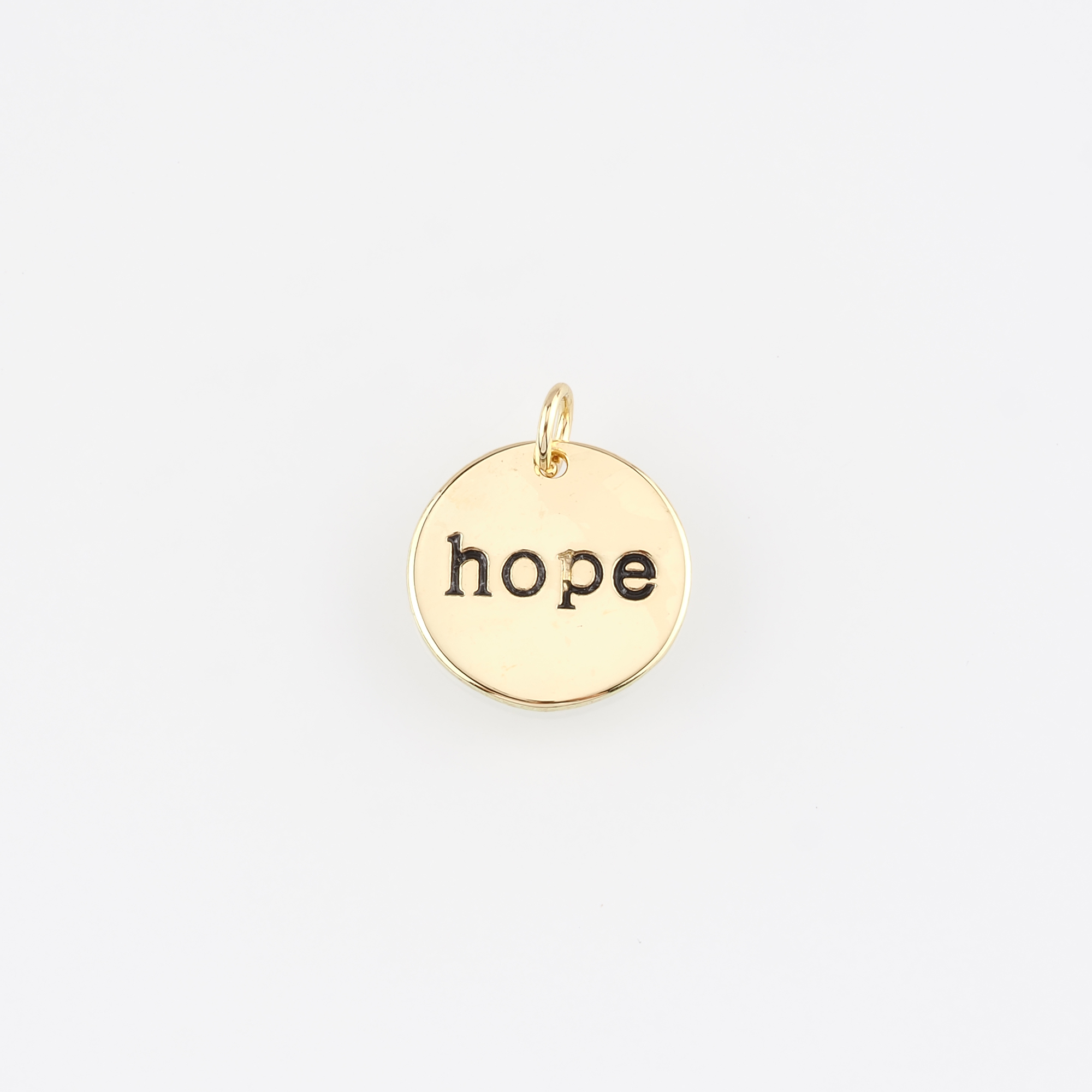 18K Gold Filled Hope Pendant,Enamel Hope Charm Earrings Necklace for DIY Jewelry Making Supply