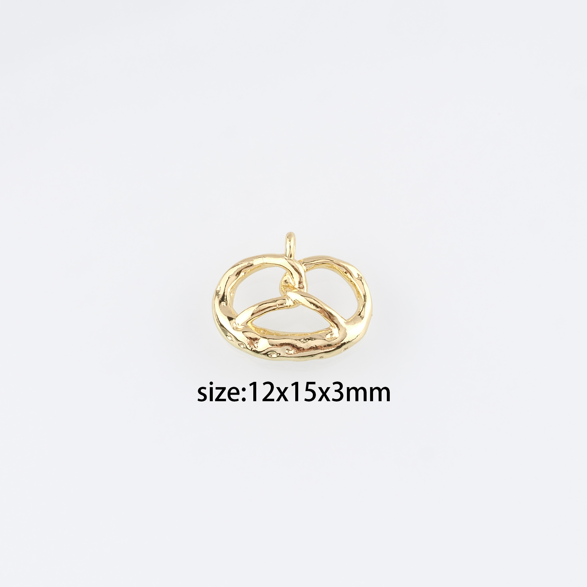 18K Gold Filled Bread Pendant,Bread Charm Earrings Necklace for DIY Jewelry Making Supply