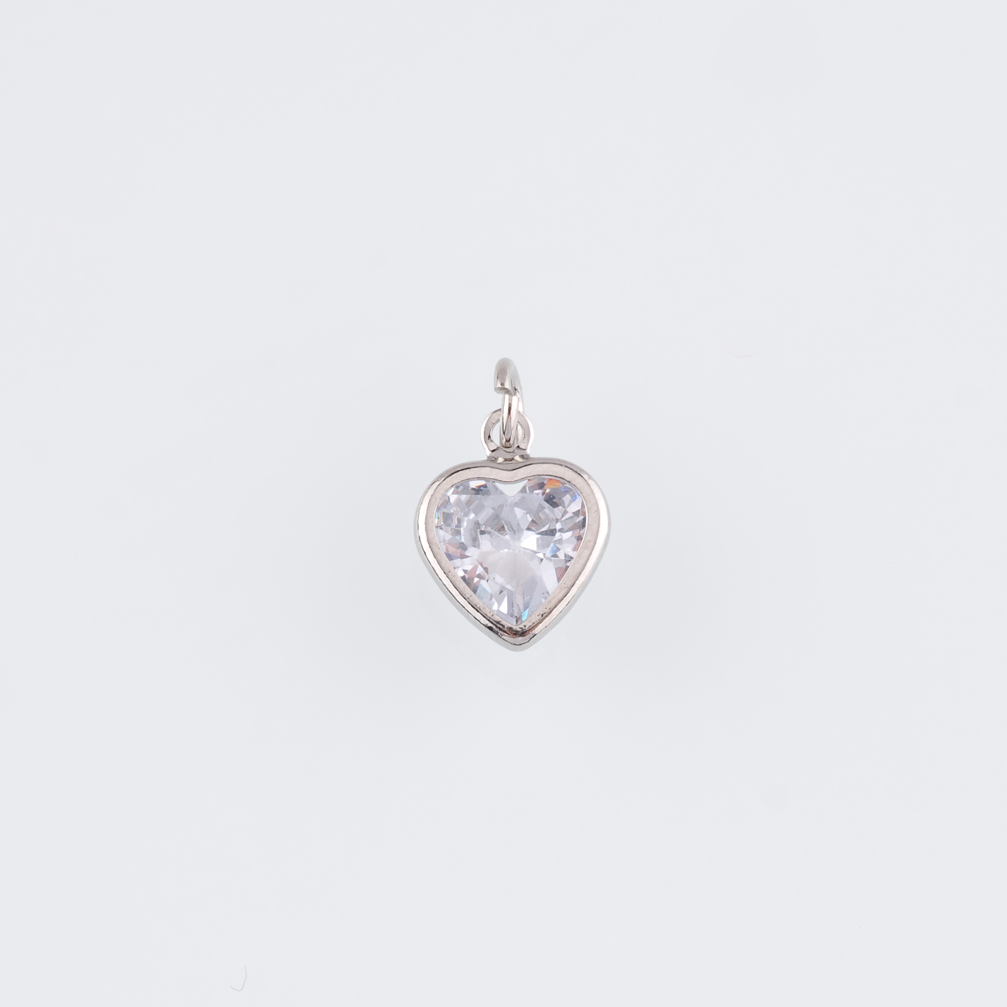 18K Gold Filled Heart Pendant,CZ Micro Pave Heart Charm Earrings Necklace for DIY Jewelry Making Supply