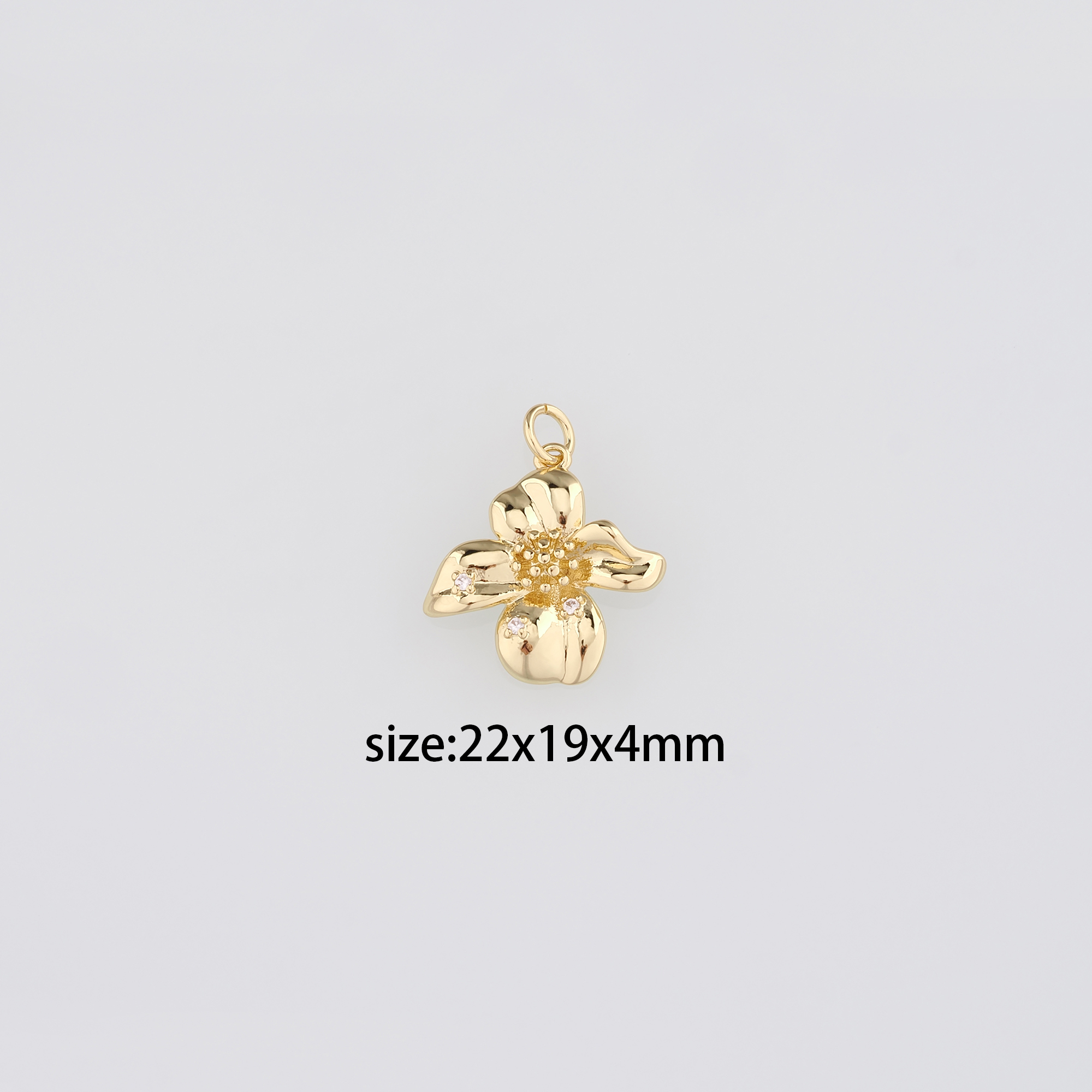 18K Gold Filled Orchid Pendant,Orchid Flower Charm Earrings Necklace for DIY Jewelry Making Supply