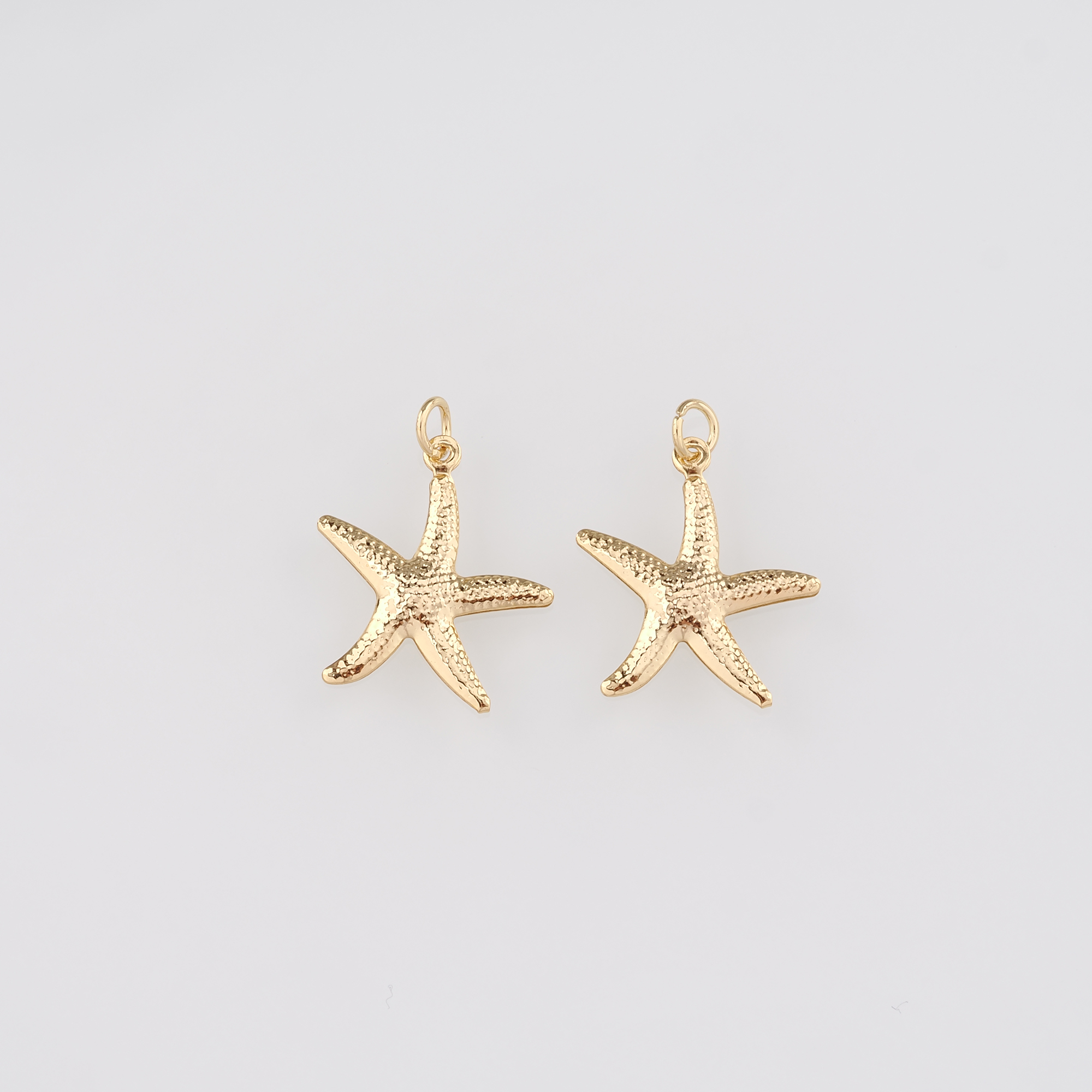 18K Gold Filled Starfish Pendant,Dainty Starfish Charm Earrings Necklace for DIY Jewelry Making Supply