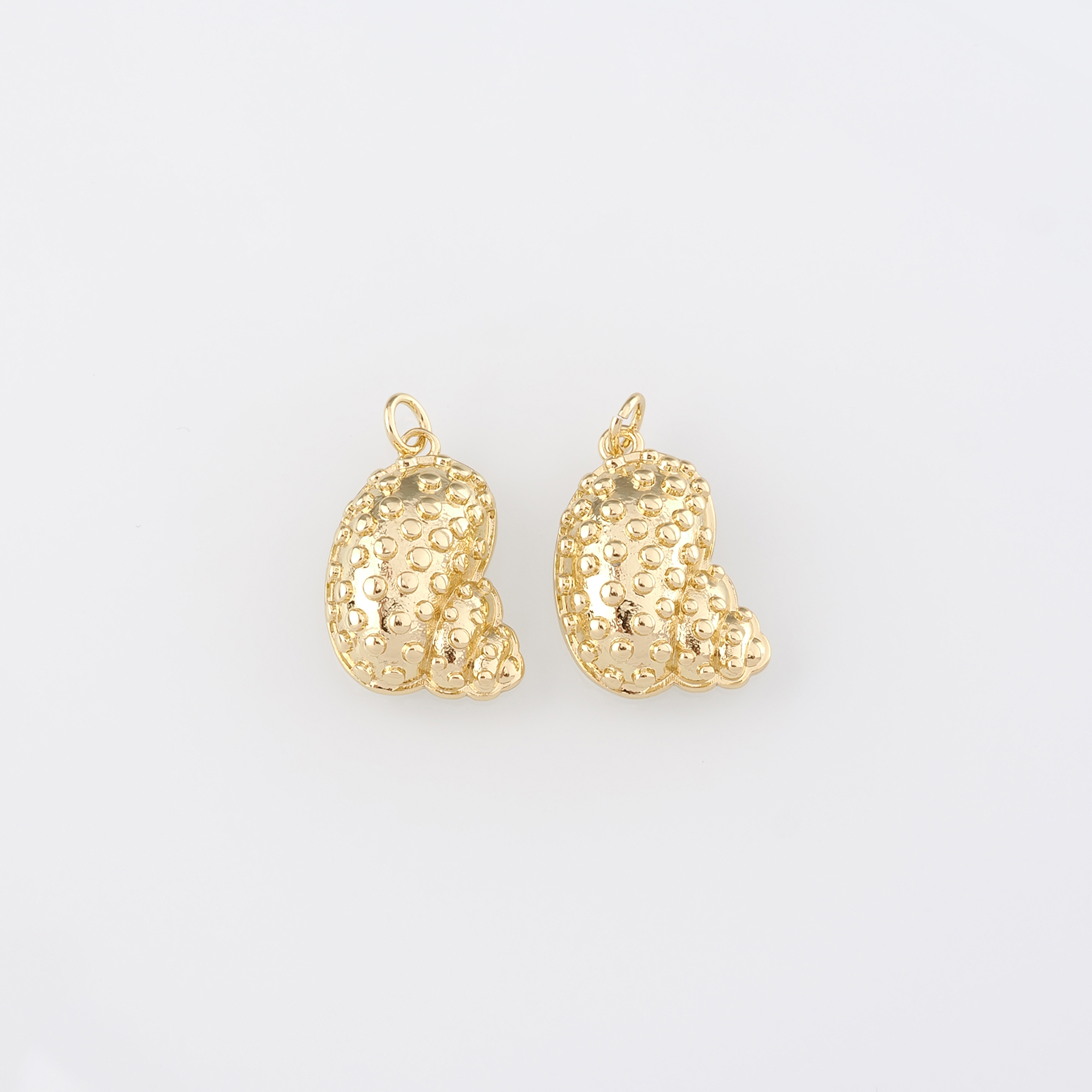 18K Gold Filled Conch Shell Pendant,Ocean Shell Charm Earrings Necklace for DIY Jewelry Making Supply