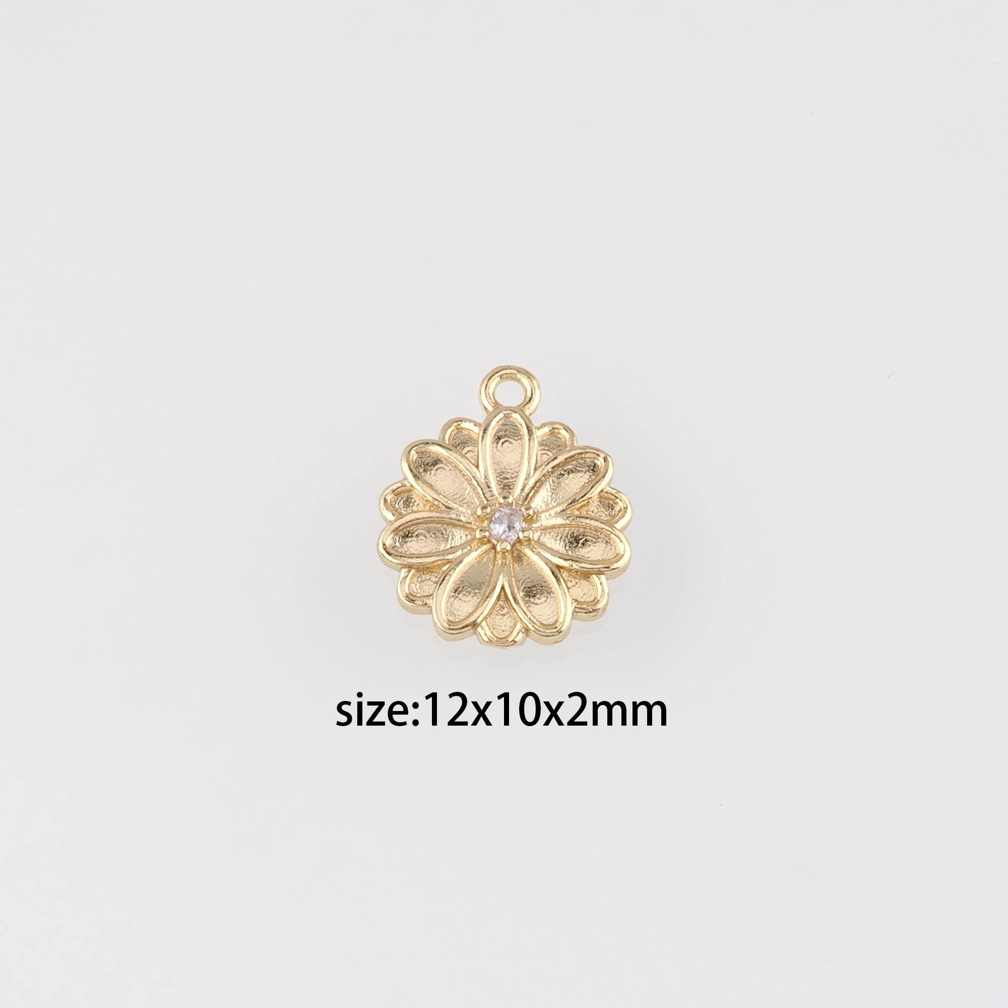 18K Gold Filled Daisy Pendant,Dainty Flower Charm Earrings Necklace for DIY Jewelry Making Supply