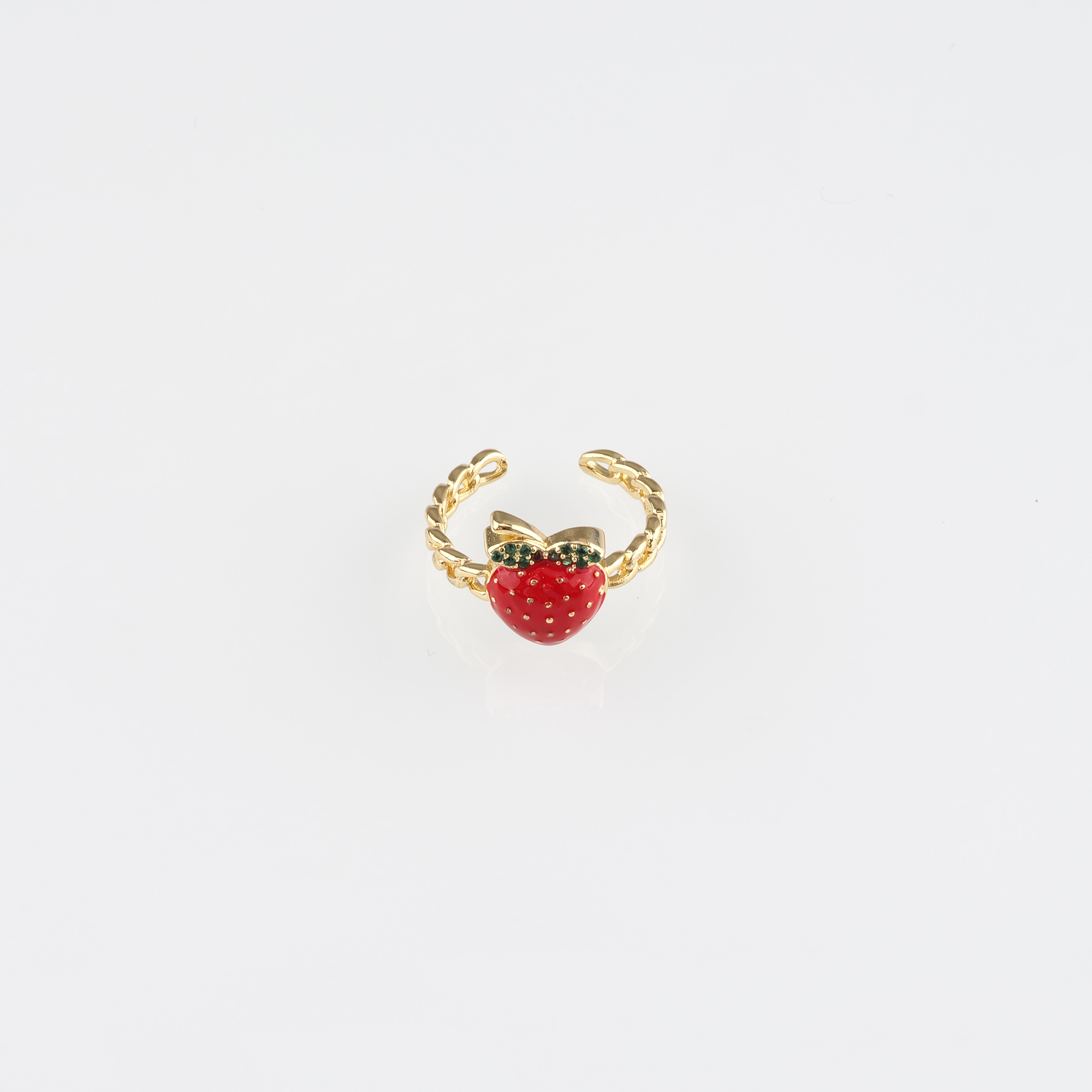 18K Gold Filled Strawberry Ring,Fruit Rings,Dainty Ring,Adjustable Ring,Minimalist Ring