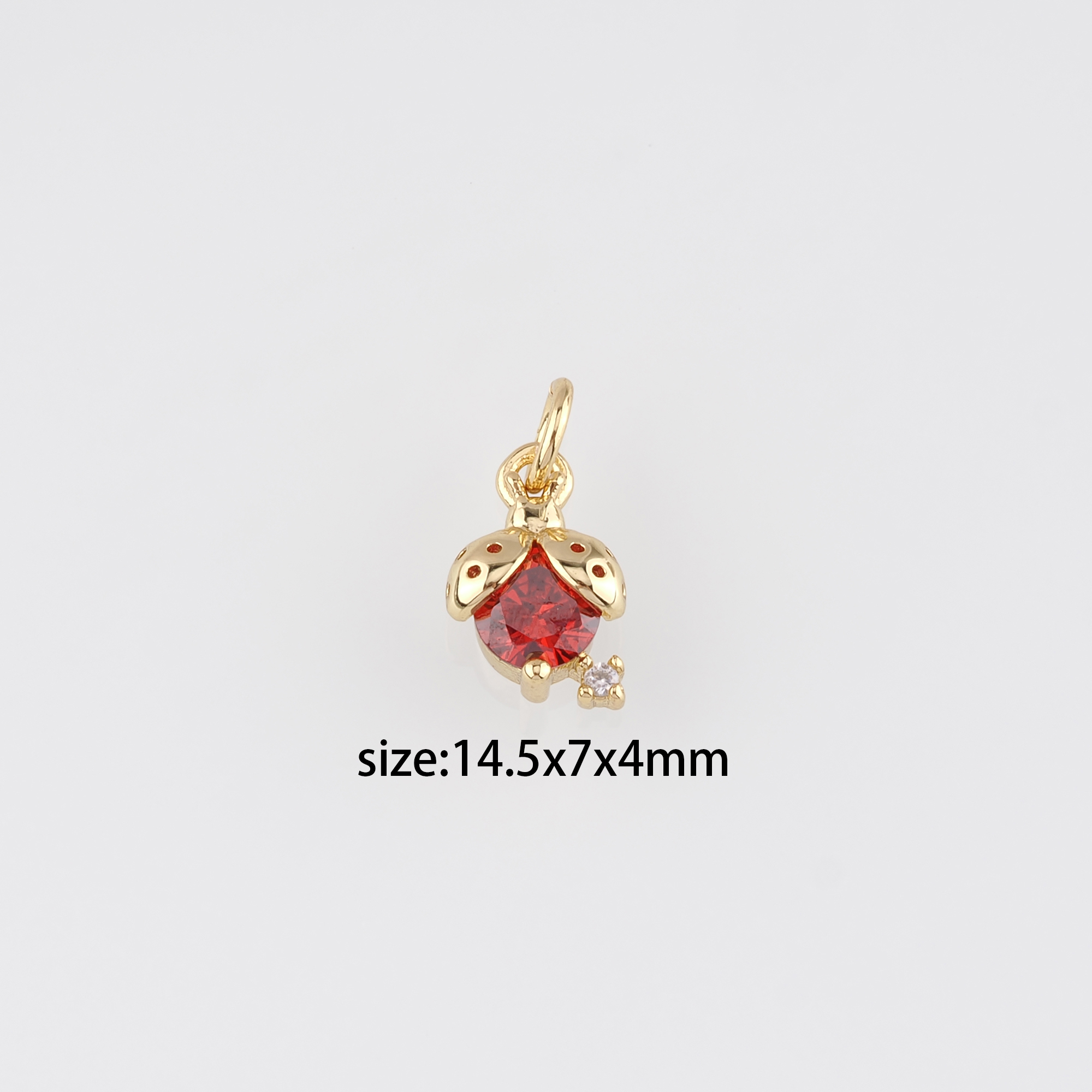 18K Gold Filled Ladybug Pendant,Insect Charm Earrings Necklace for DIY Jewelry Making Supply