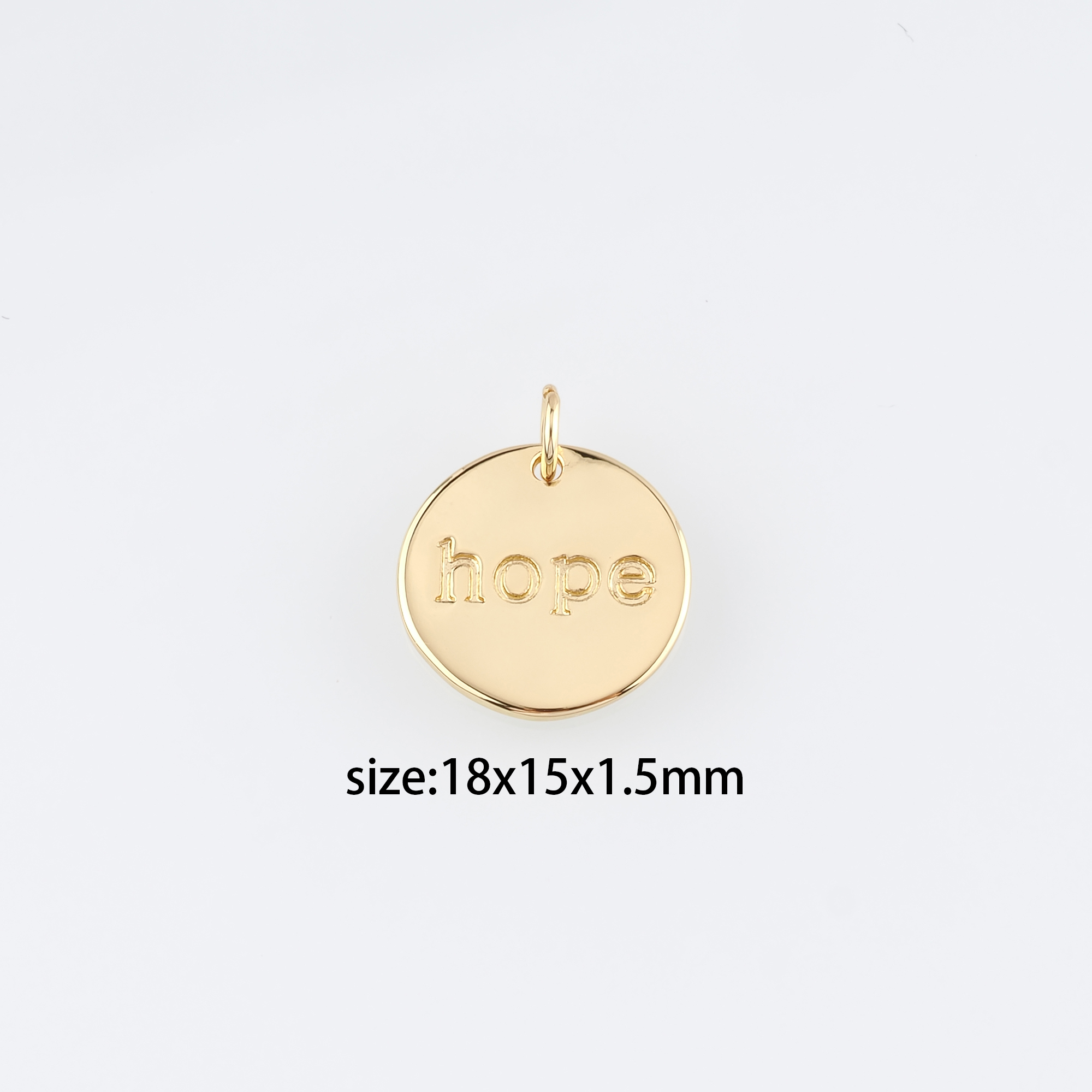 18K Gold Filled Hope Pendant,Letter Hope Charm Earrings Necklace for DIY Jewelry Making Supply