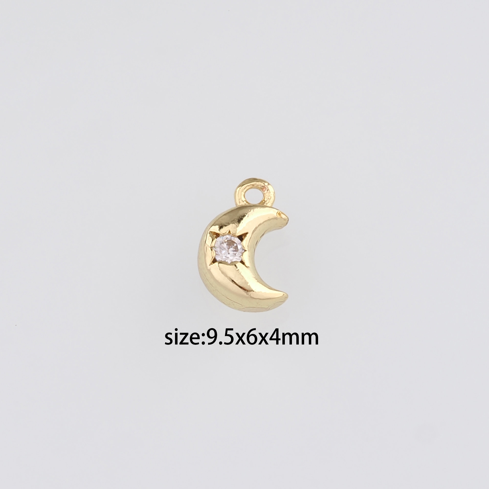 18K Gold Filled Moon Pendant,Celestial Charm Earrings Necklace for DIY Jewelry Making Supply