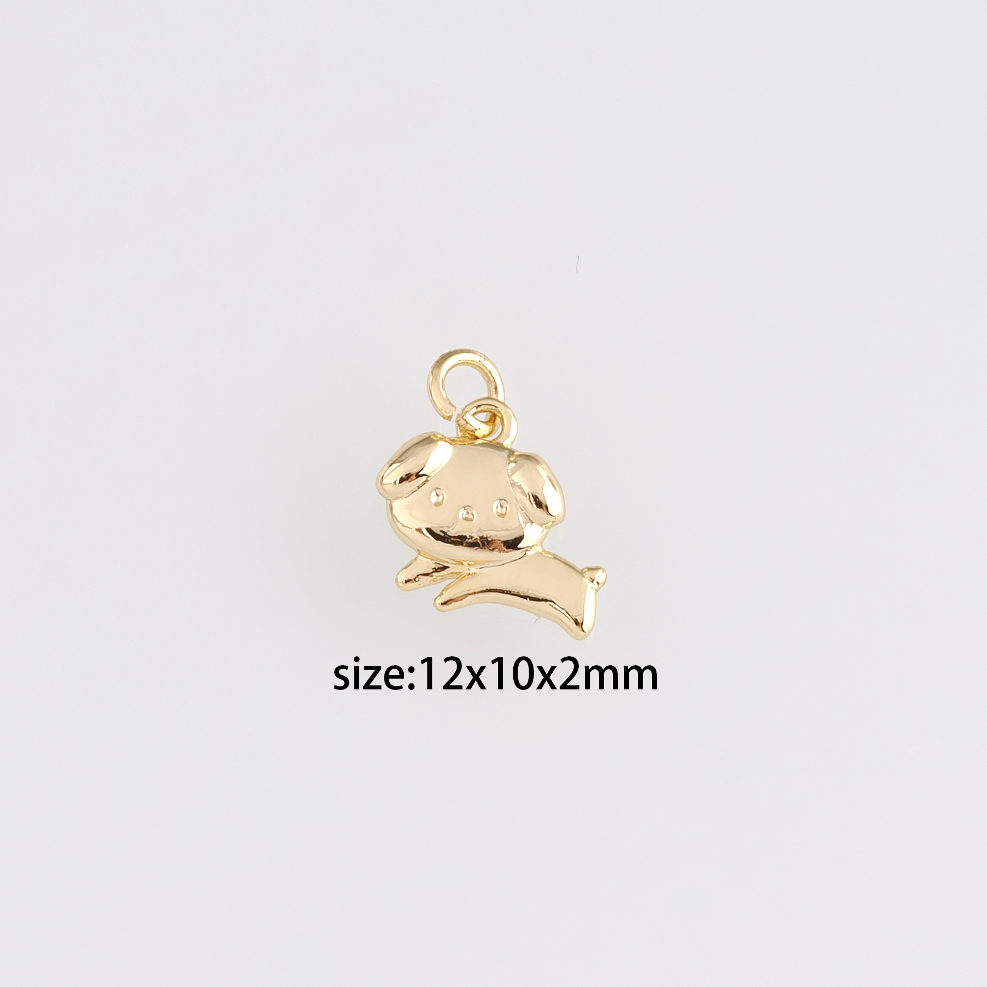 18K Gold Filled Dog Pendant,Dainty Dog Chamr Earrings Necklace for DIY Jewelry Making Supply