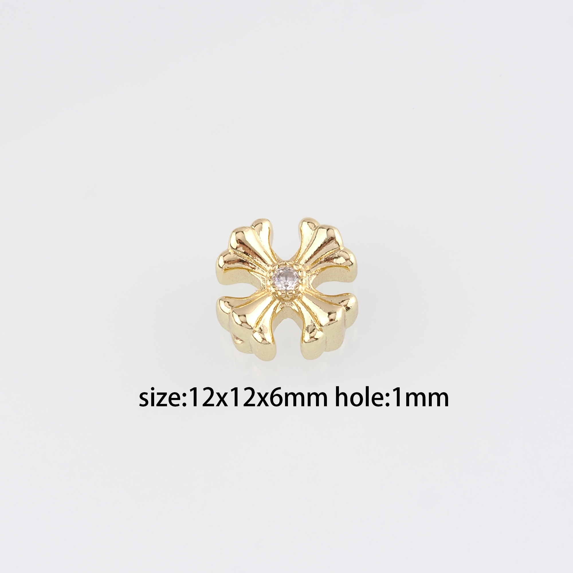 18K Gold Filled Cross Spacer Beads,CZ Micro Pave Cross Bead for Bracelet Jewelry Necklace Making Supply