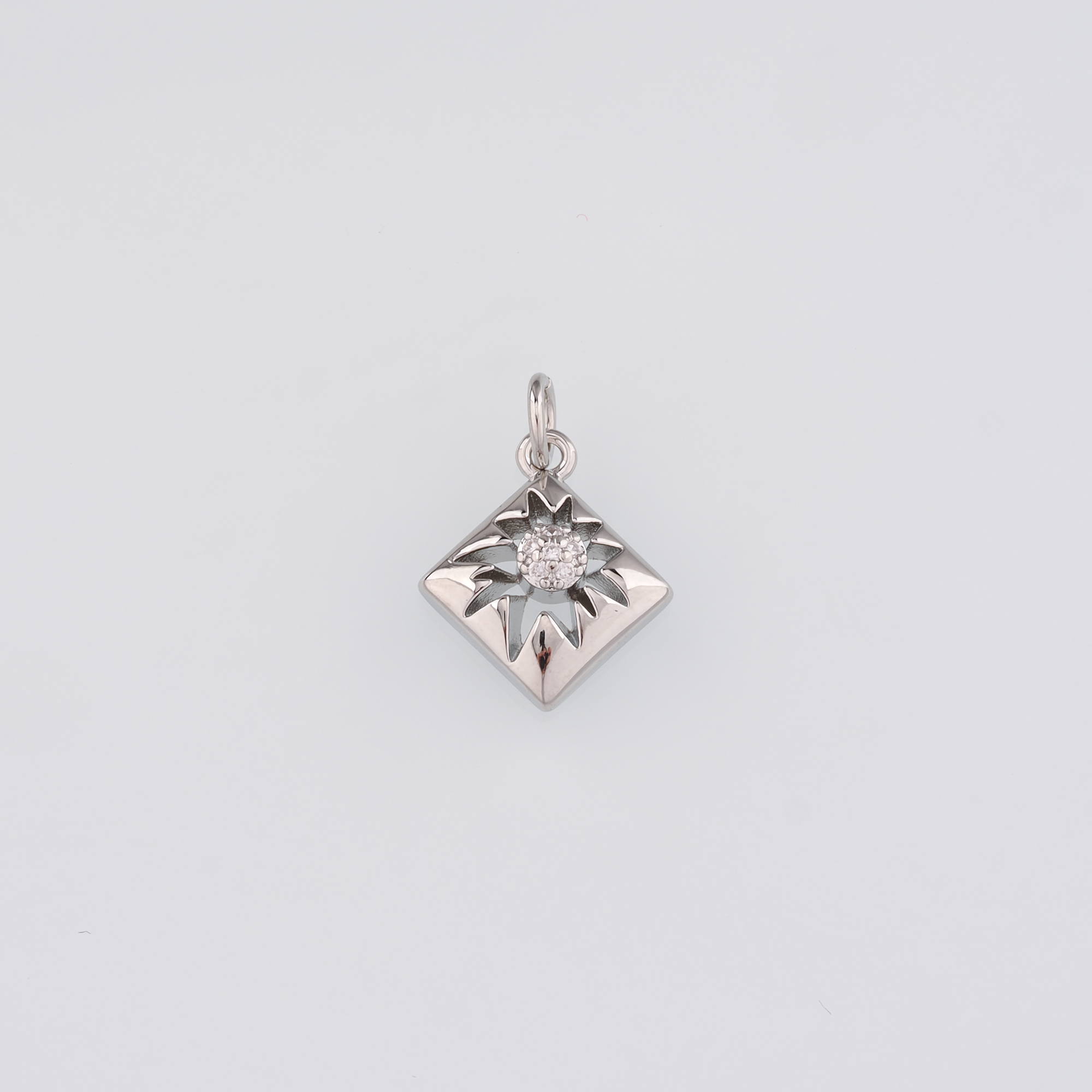 18K Gold Filled Rhombus Pendant,Dainty Rhombus Charm Earrings Necklace for DIY Jewelry Making Supply