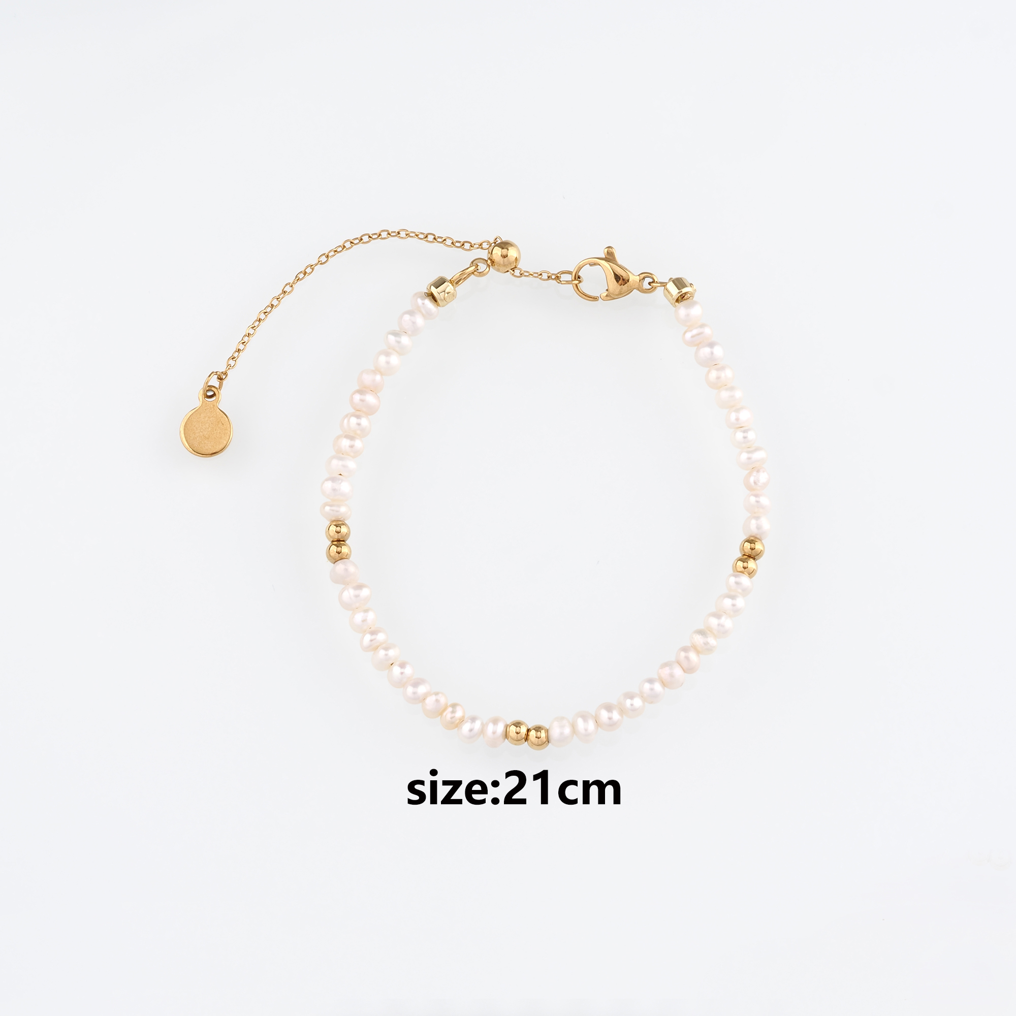 18K Gold Filled Beaded Chain Bracelet,Bead Bracelet,Adjustable Bracelet,Gift For Her