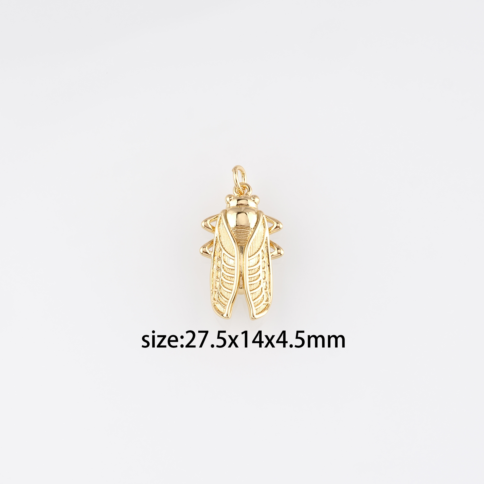 18K Gold Filled Cicadas Pendant,Dainty Cicadas Chamr Earrings Necklace for DIY Jewelry Making Supply