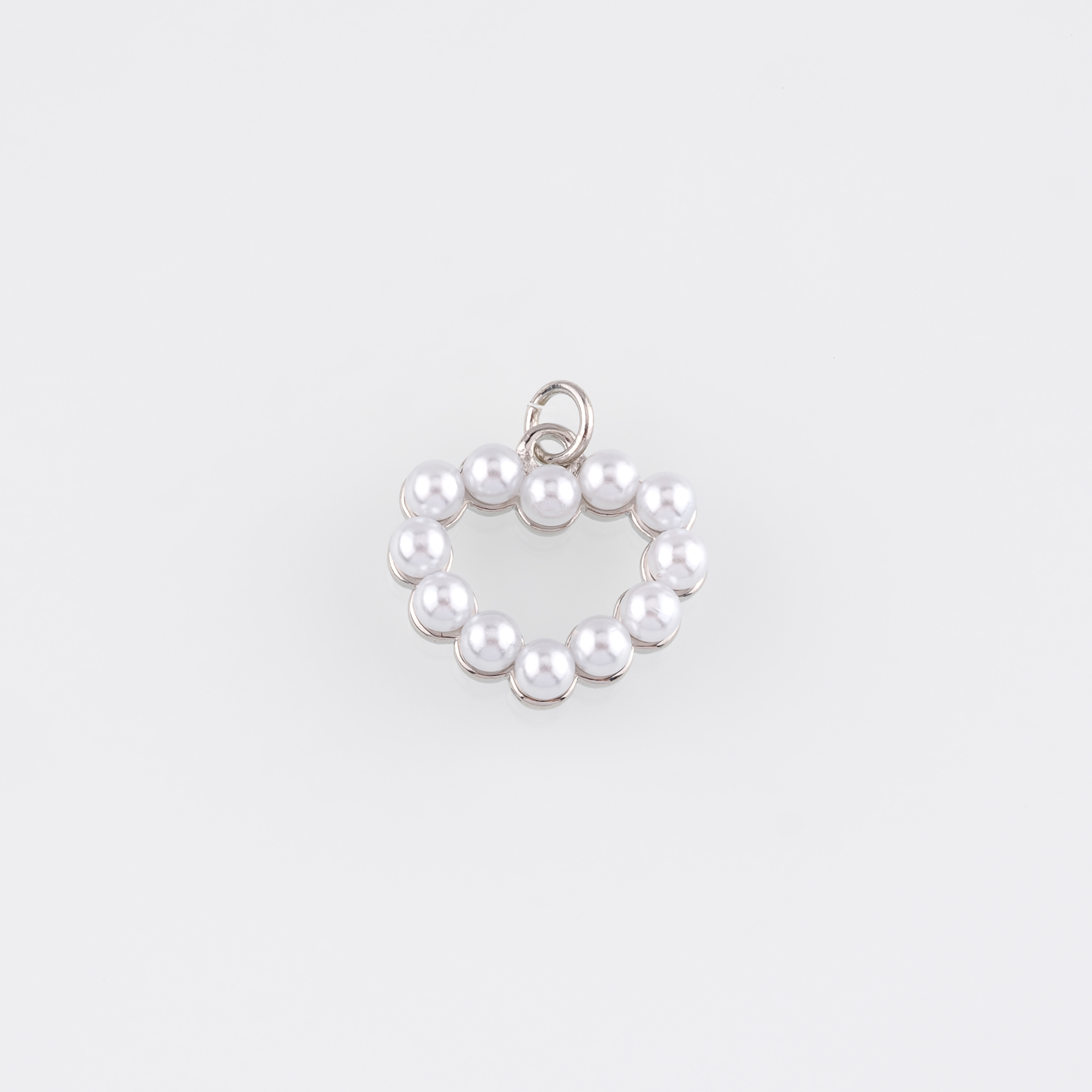 18K Gold Filled Heart Pendant,Pearl Heart Charm Earrings Necklace for DIY Jewelry Making Supply