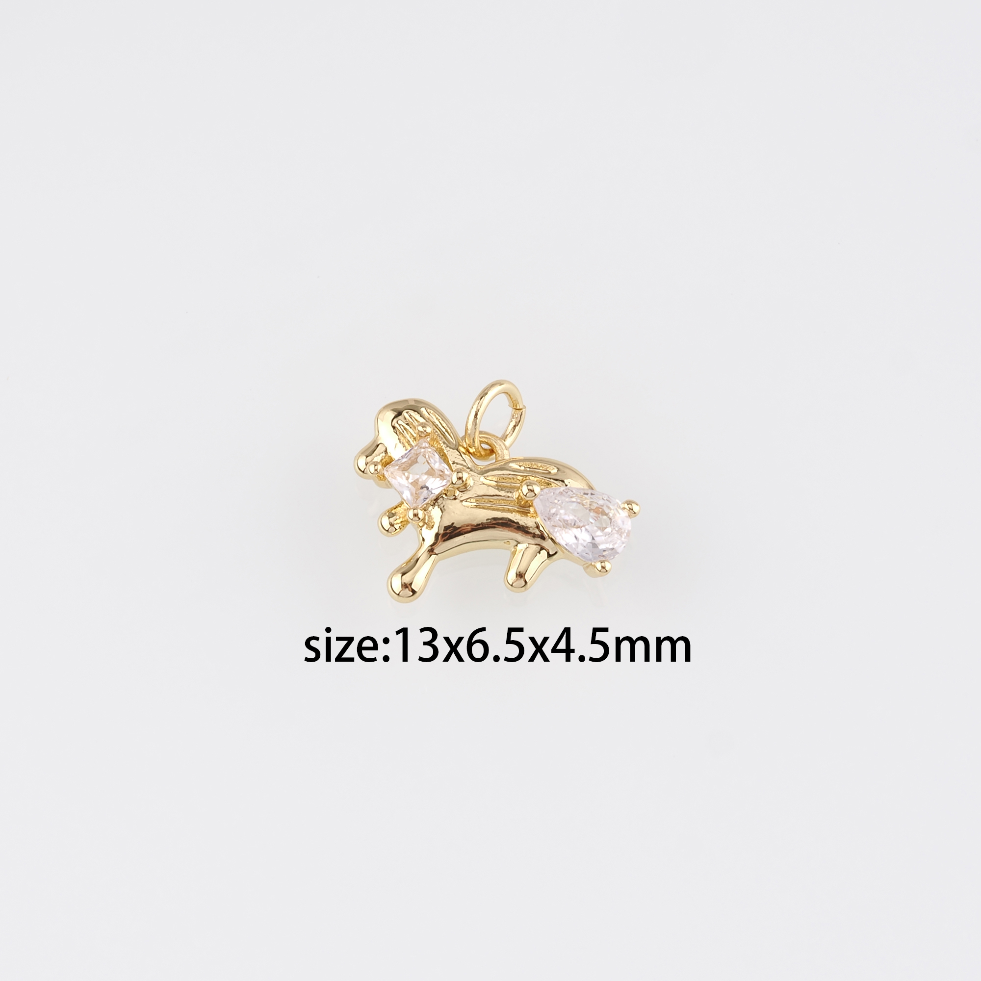 18K Gold Filled Dog Pendant,Dainty Dog Chamr Earrings Necklace for DIY Jewelry Making Supply