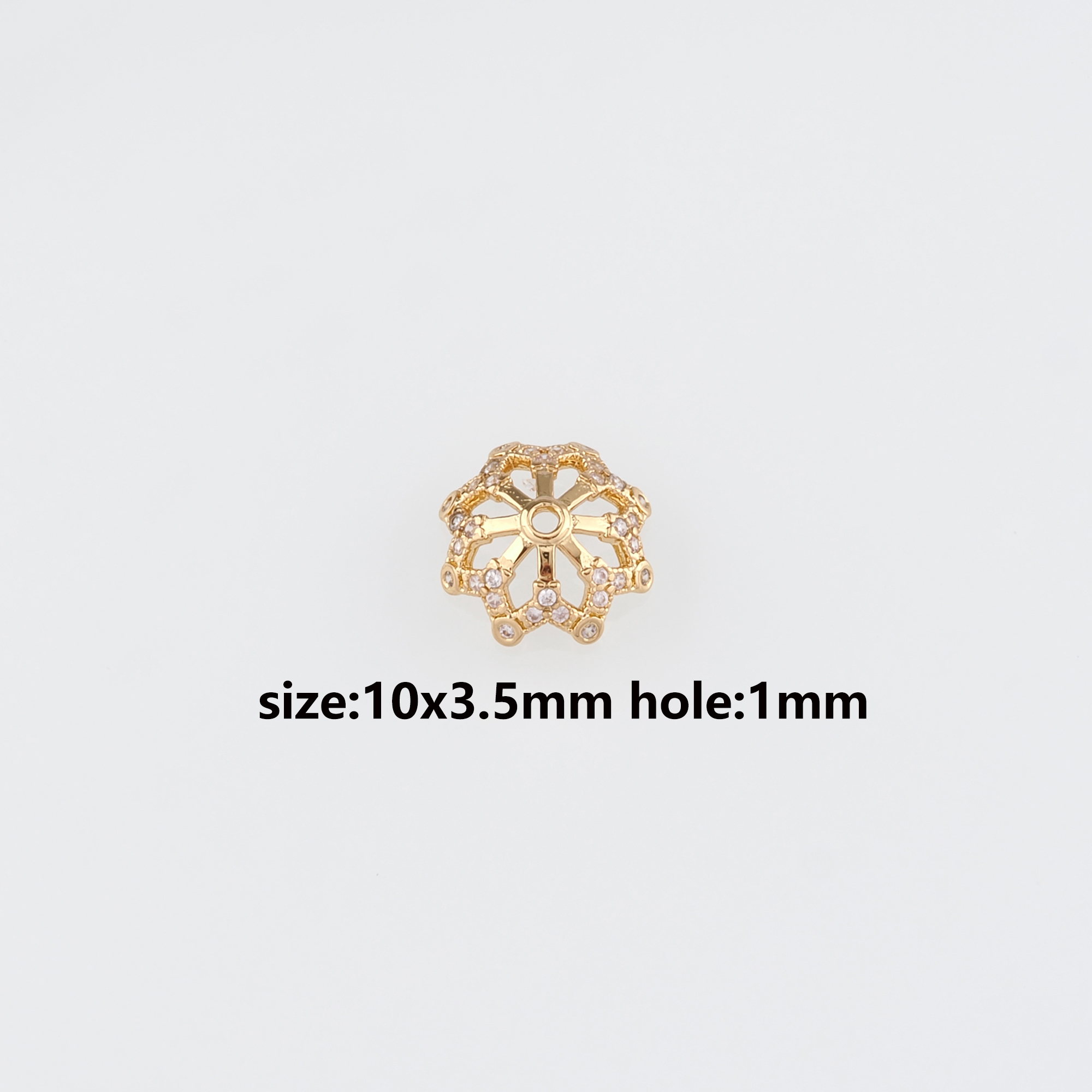 18K Gold Filled Bead Caps,Flower Bead Caps for Bracelet Jewelry Necklace Making Supply