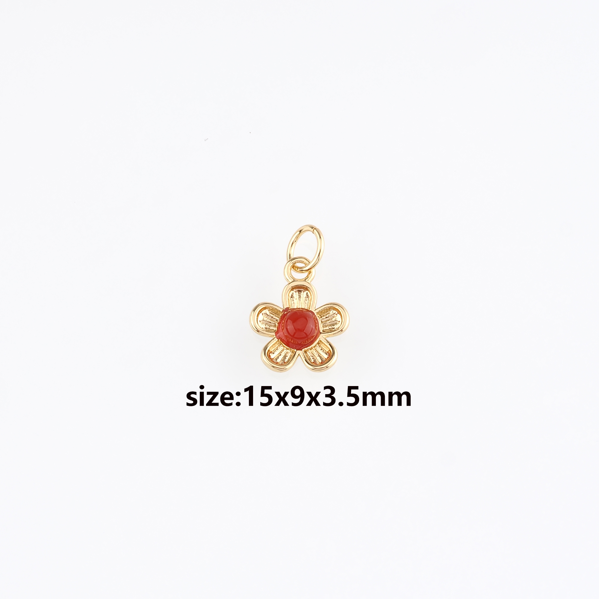 18K Gold Filled Flower Pendant,Dainty Flower Charm Earrings Necklace for DIY Jewelry Making Supply