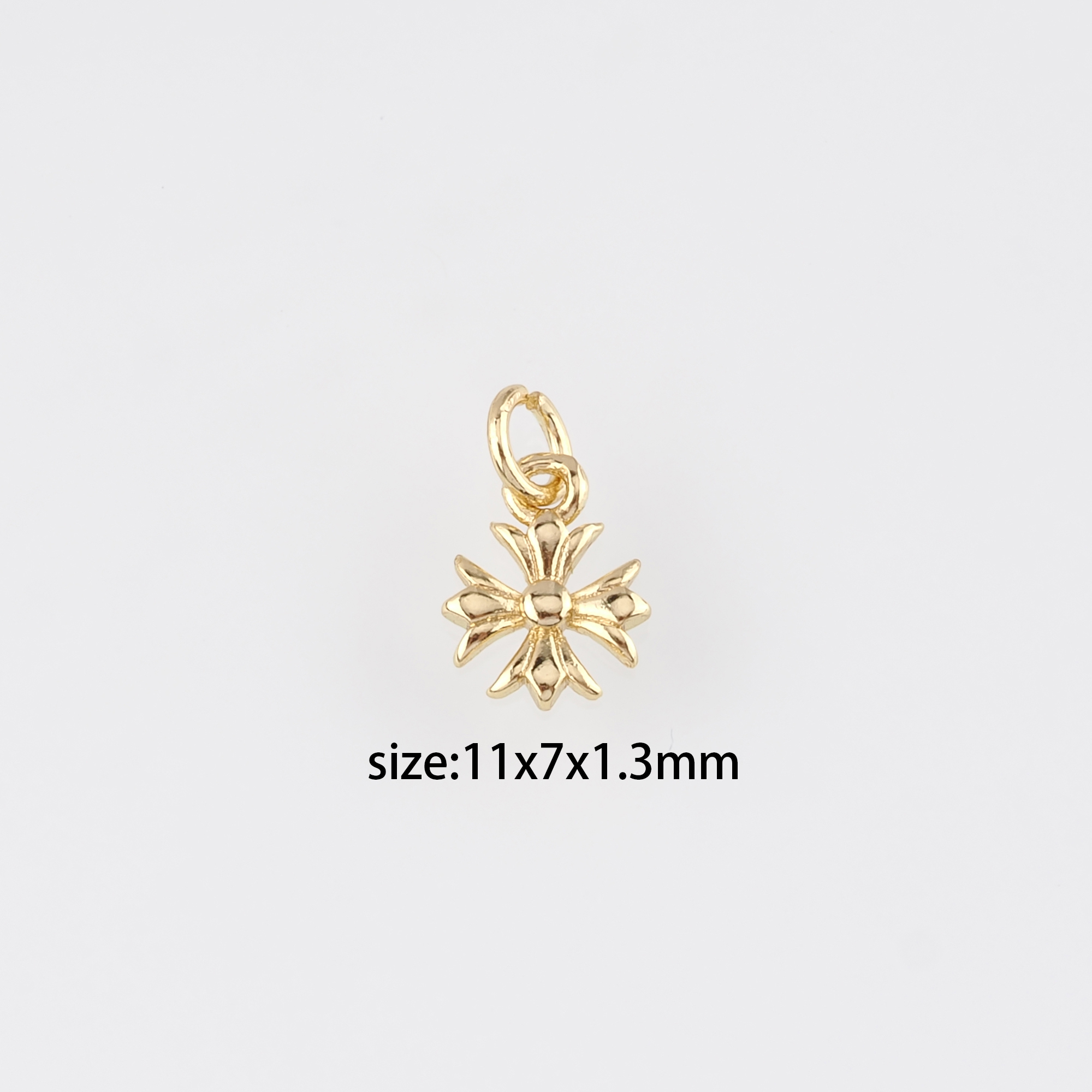 18K Gold Filled Cross Pendant,Religious Charm Earrings Necklace for DIY Jewelry Making Supply