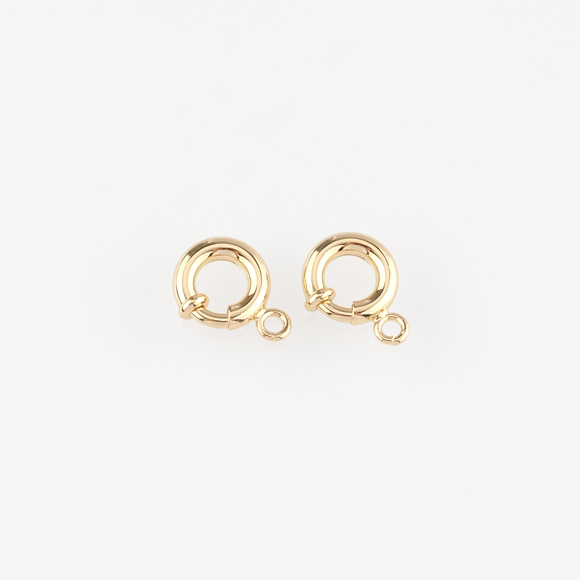 18K Gold Filled Round Spring Clasp,Push Gate Buckle Bracelet Necklace for DIY Jewelry Finding Necklace Bracelet