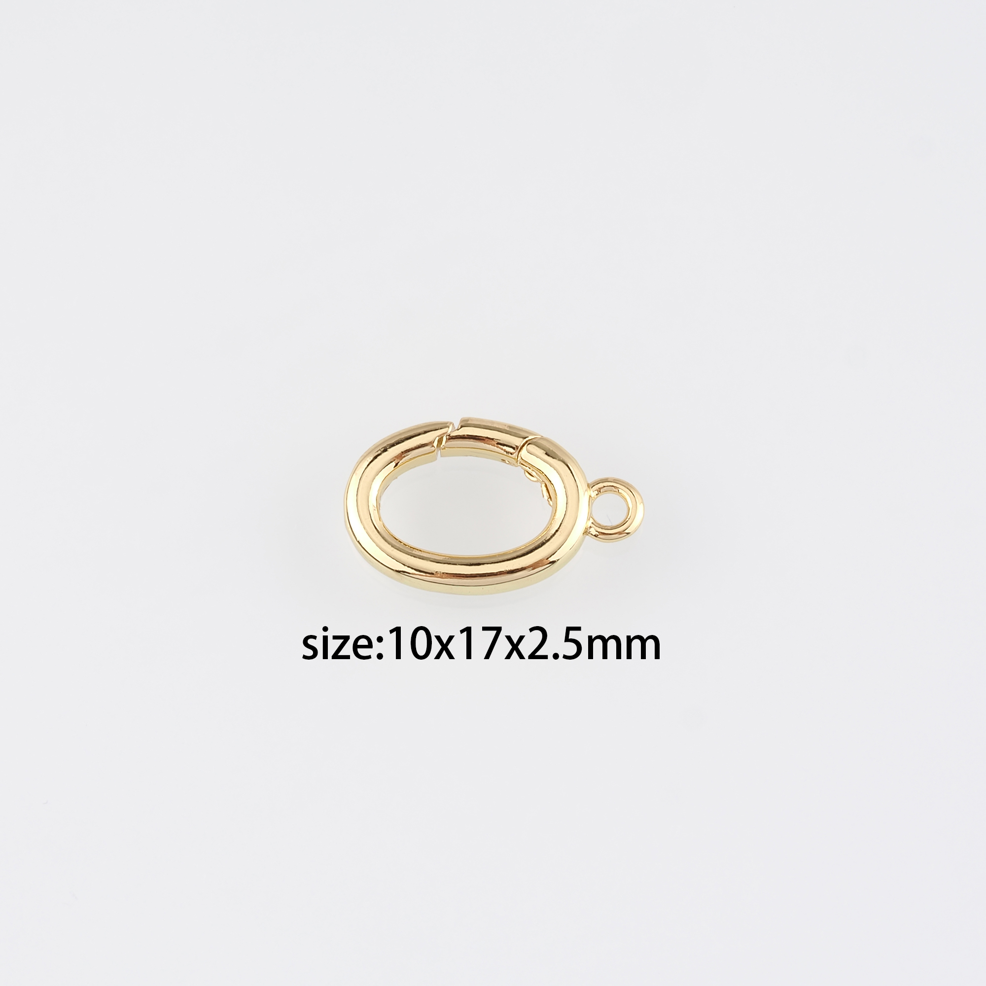 18K Gold Filled Oval Spring Clasp,Push Gate Buckle Bracelet Necklace for DIY Jewelry Finding Necklace Bracelet