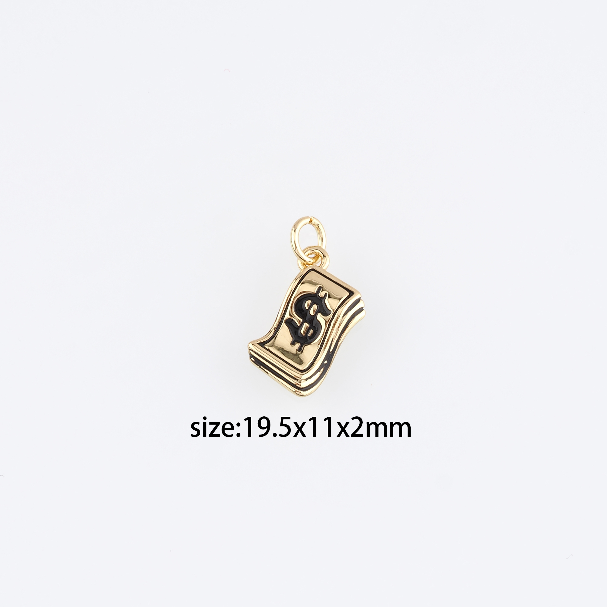 18K Gold Filled Dollar Pendant,Dainty Money Charm Earrings Necklace for DIY Jewelry Making Supply